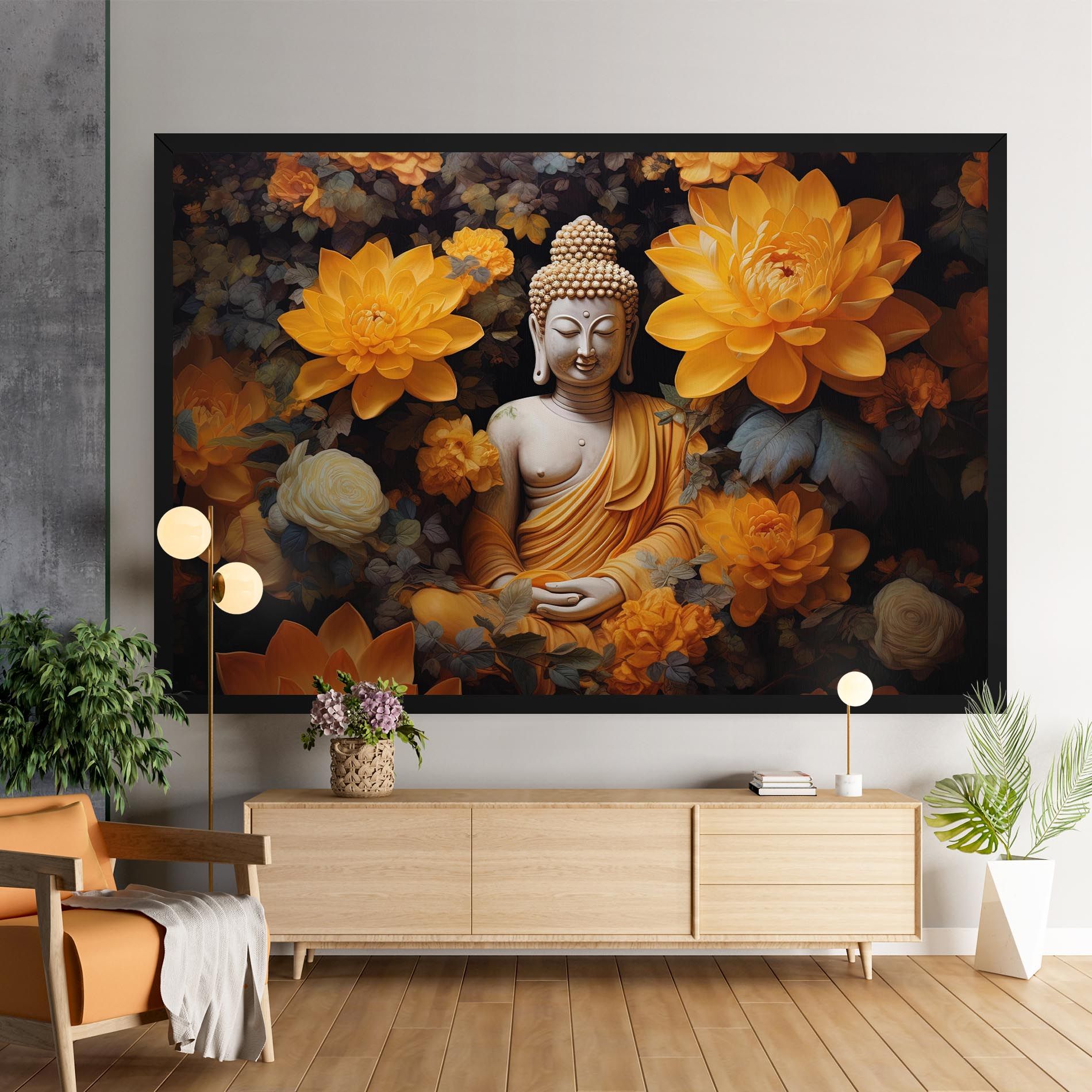 Buddha Big Flowers mockup 9