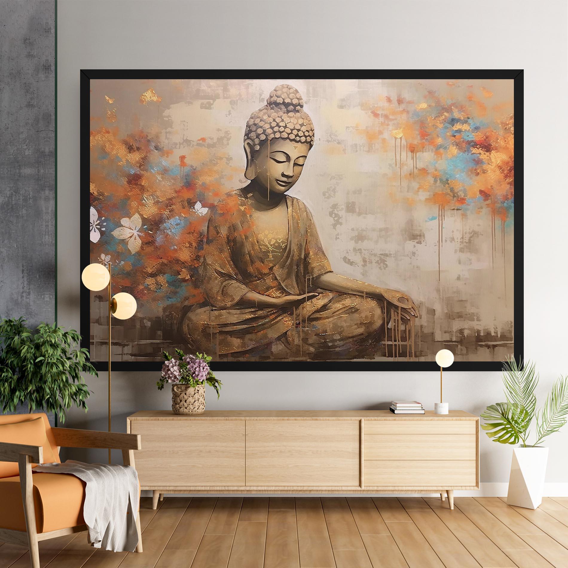 Tablou Canvas Buddha Cream Blue mockup 9