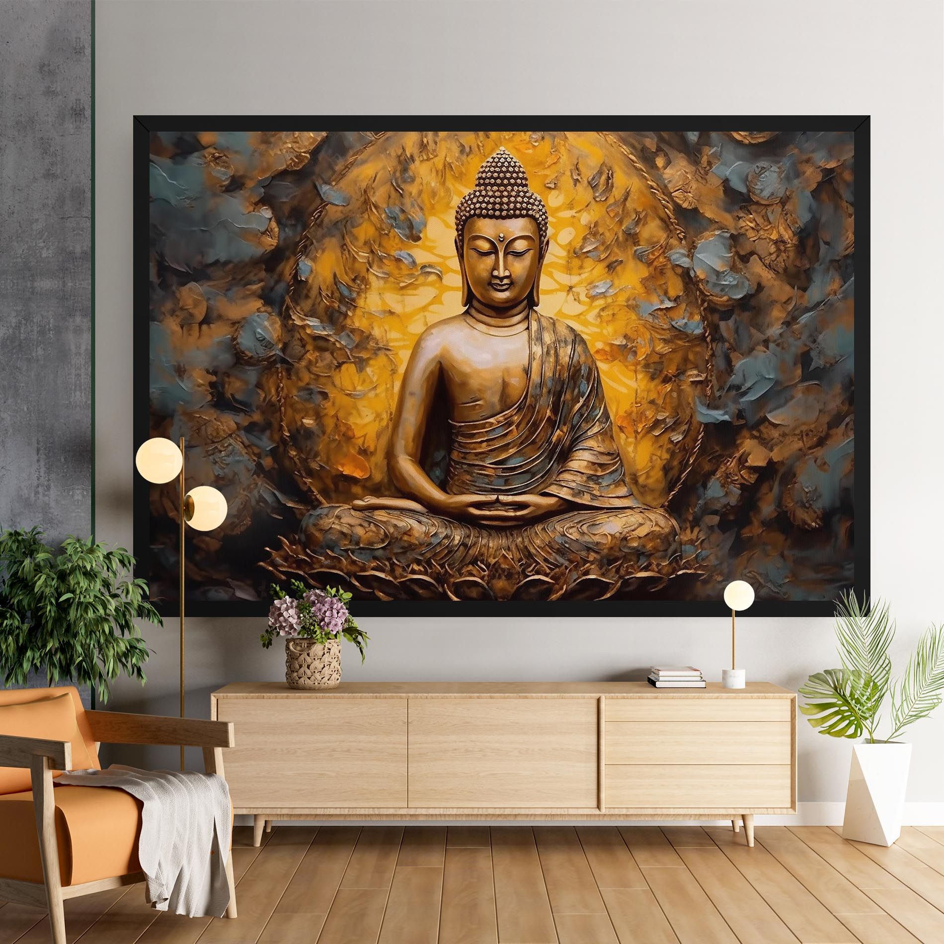 Gold Grey Buddha mockup 9