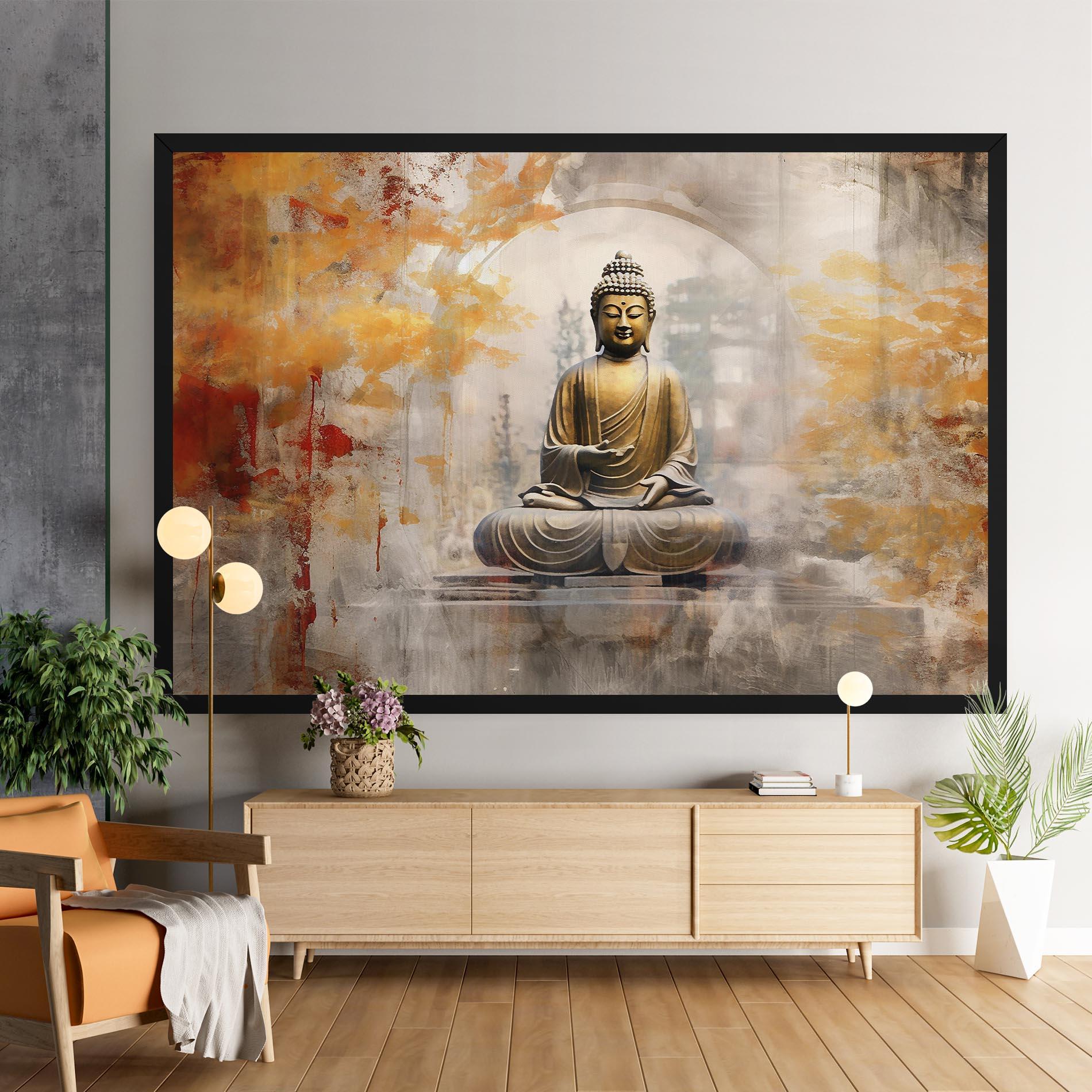 Tablou Canvas Grey Gold Buddha mockup 9