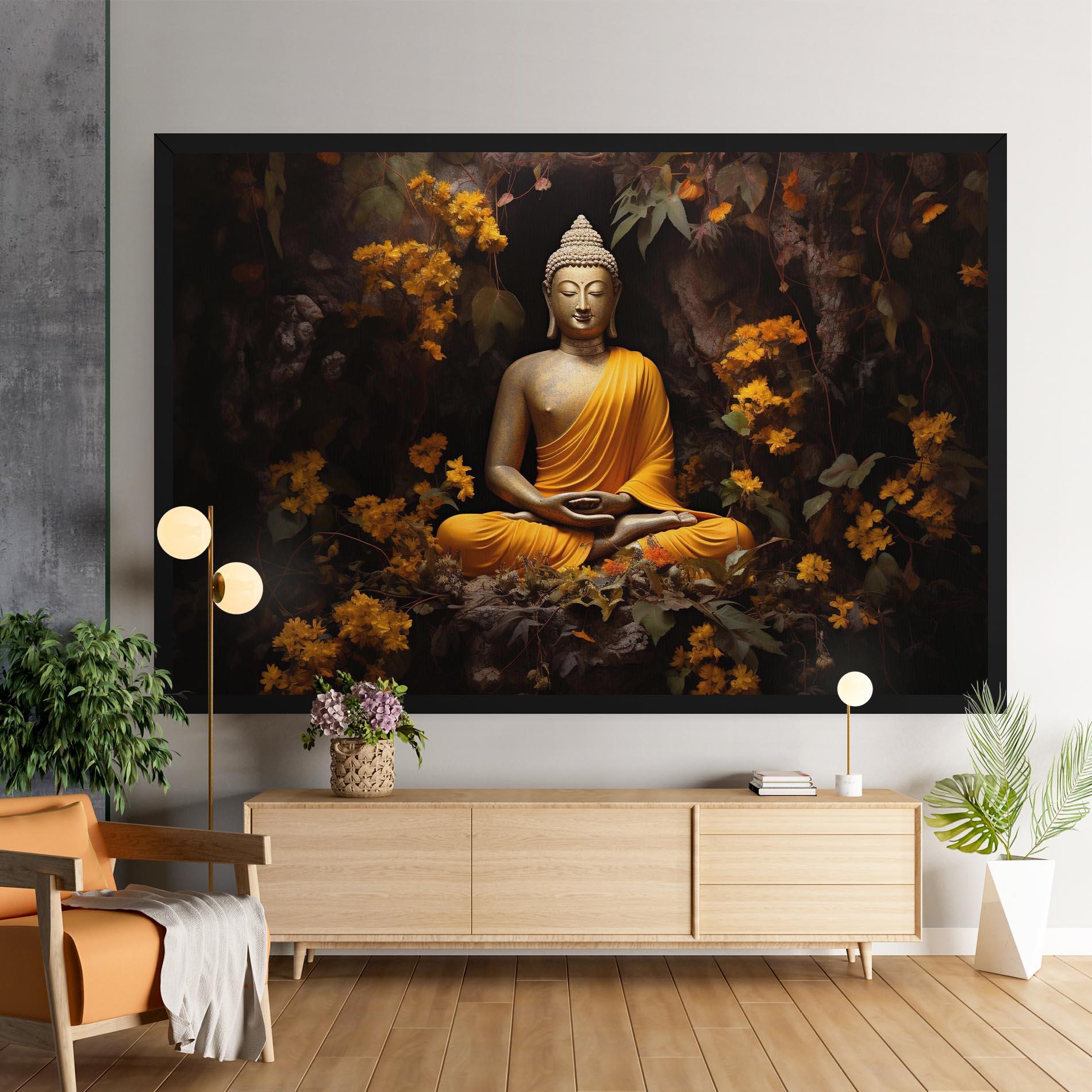 Tablou Canvas Yellow Light Buddha mockup 9