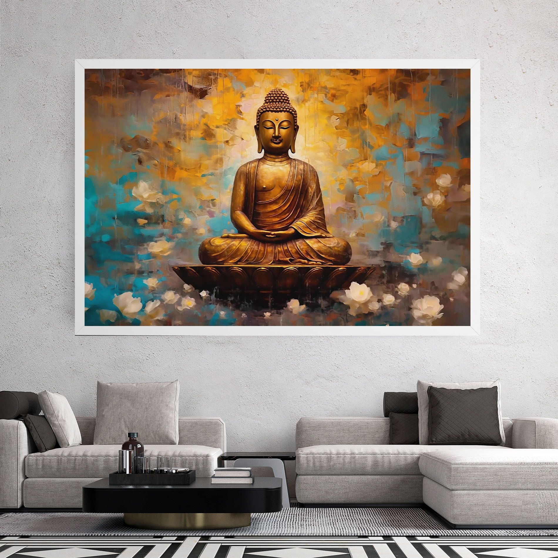 Blue Gold Buddha mockup 2