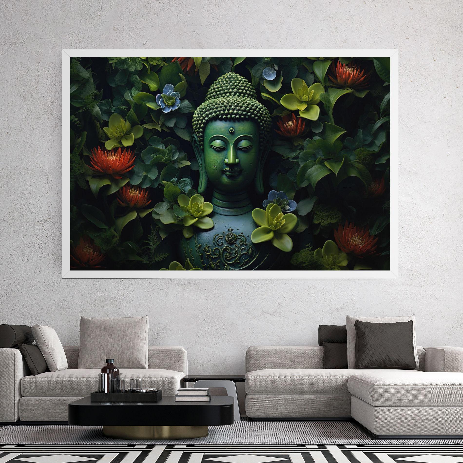 Tablou Canvas Blue Light Buddha mockup 2