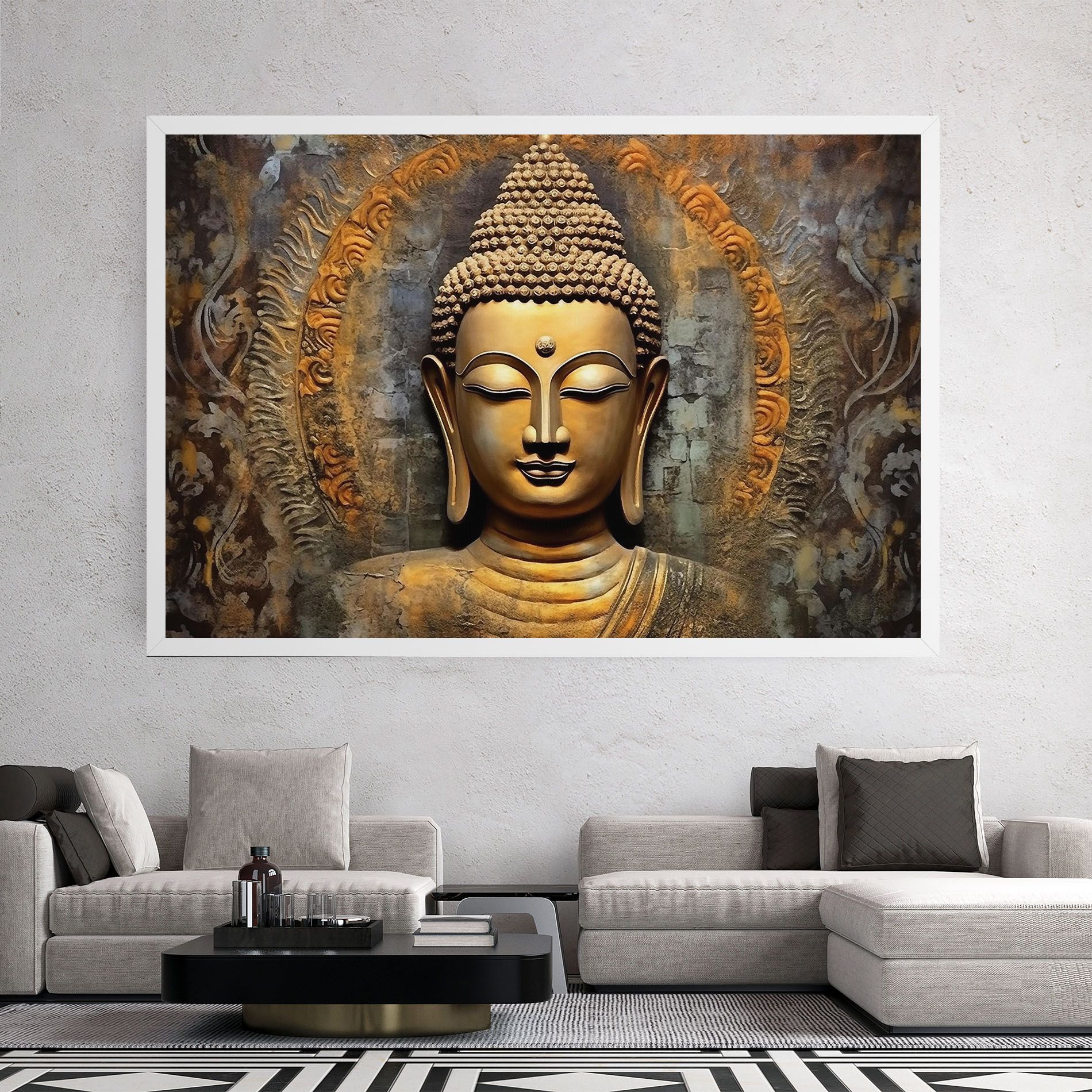 Buddha 3d Head mockup 2