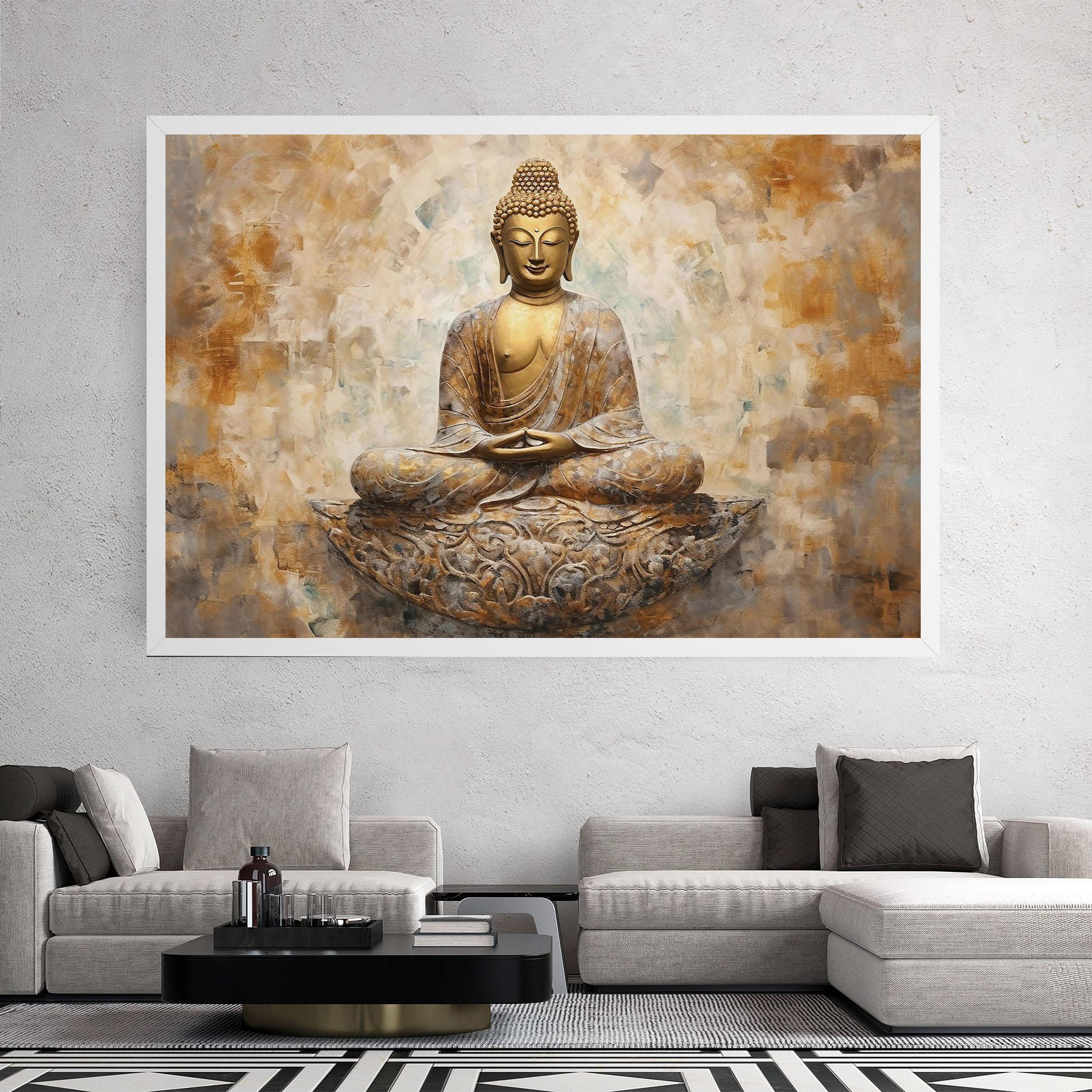 Tablou Canvas Cream Buddha Art mockup 2