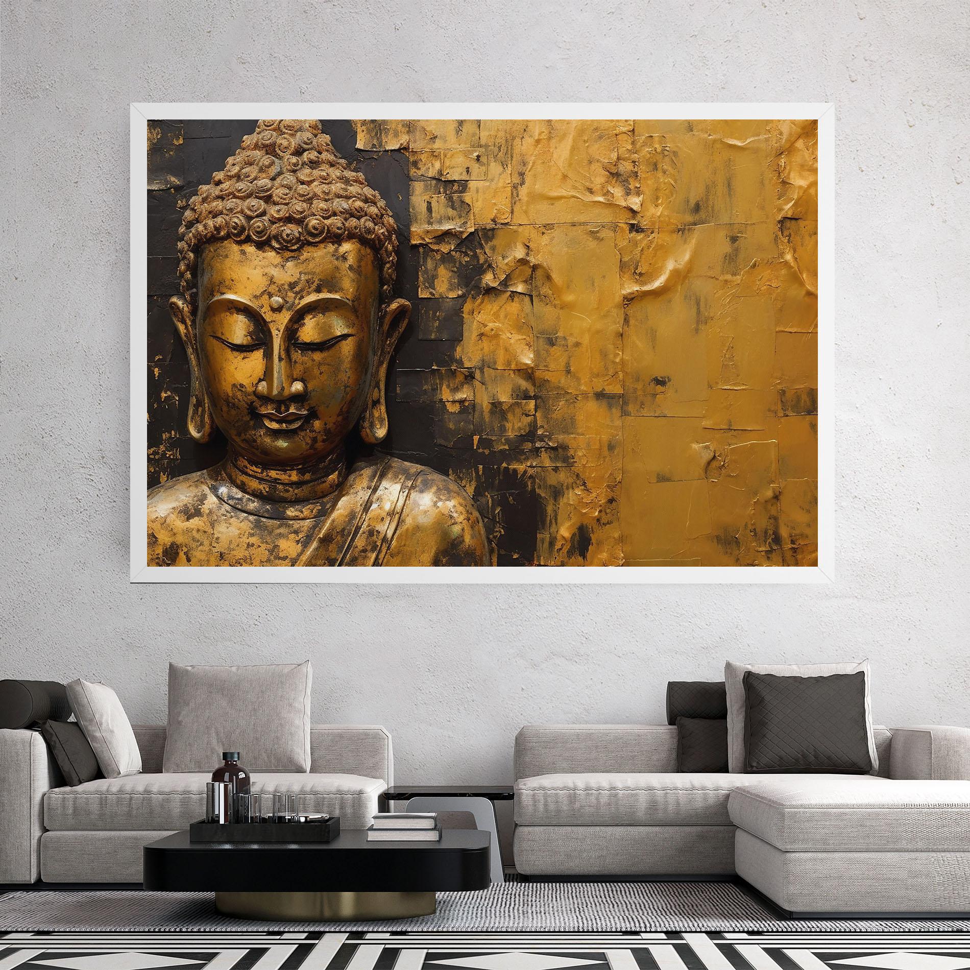 Tablou Canvas Gold Paint Buddha mockup 2
