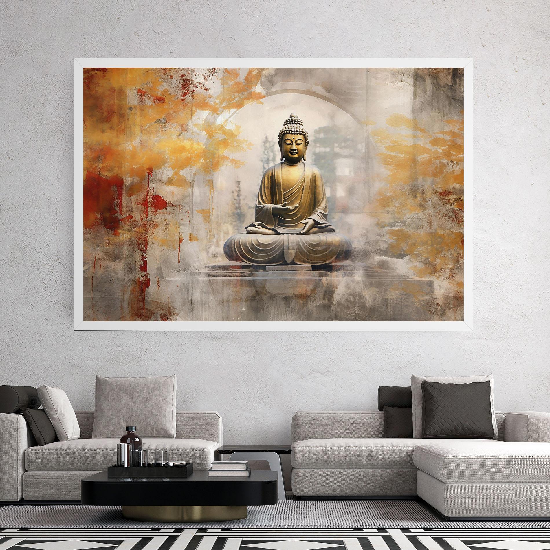 Tablou Canvas Grey Gold Buddha mockup 2