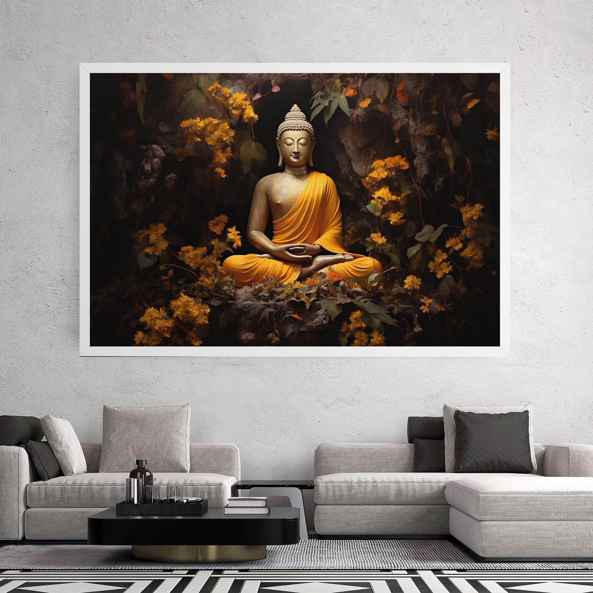 Tablou Canvas Yellow Light Buddha mockup 2