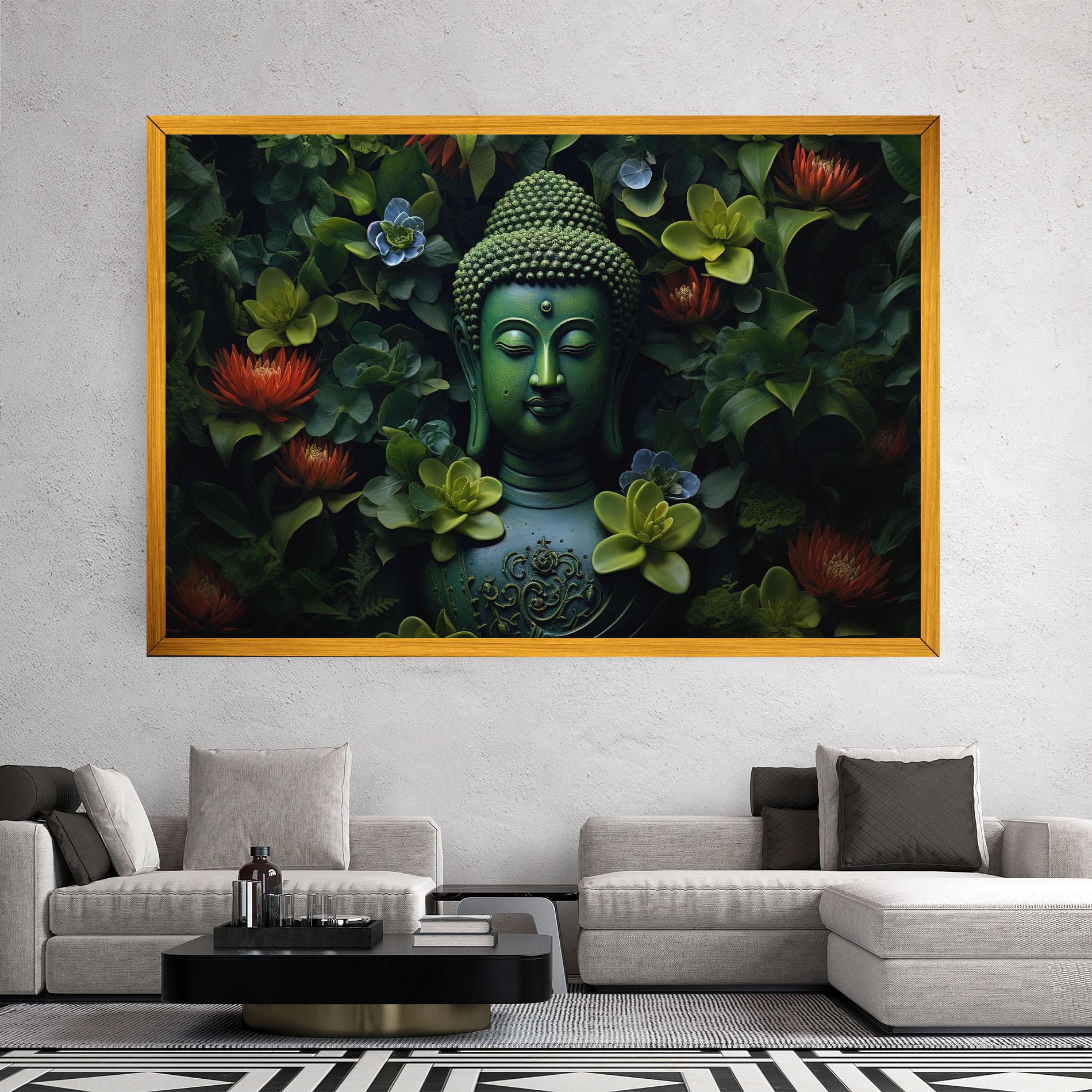 Tablou Canvas Blue Light Buddha mockup 2