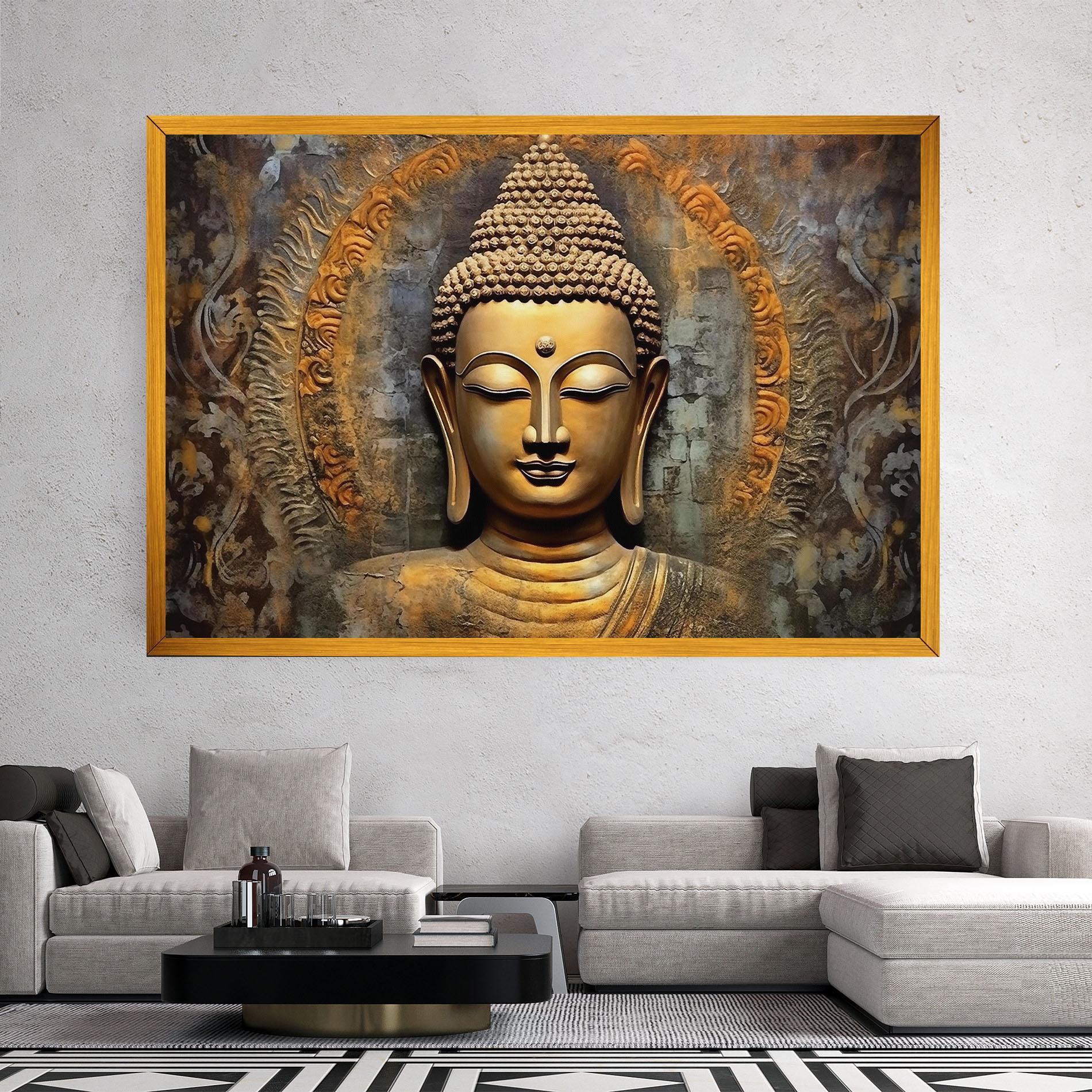 Tablou Canvas Buddha 3d Head mockup 2