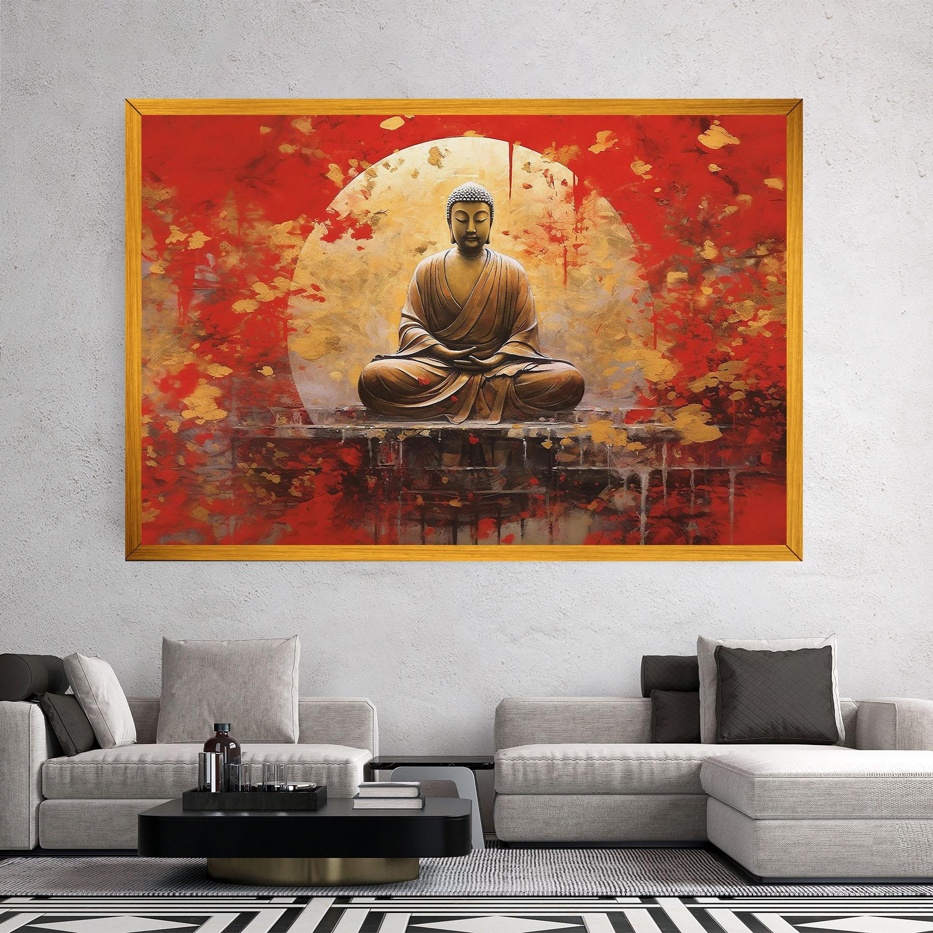 Tablou Canvas Gold Circle Buddha mockup 2