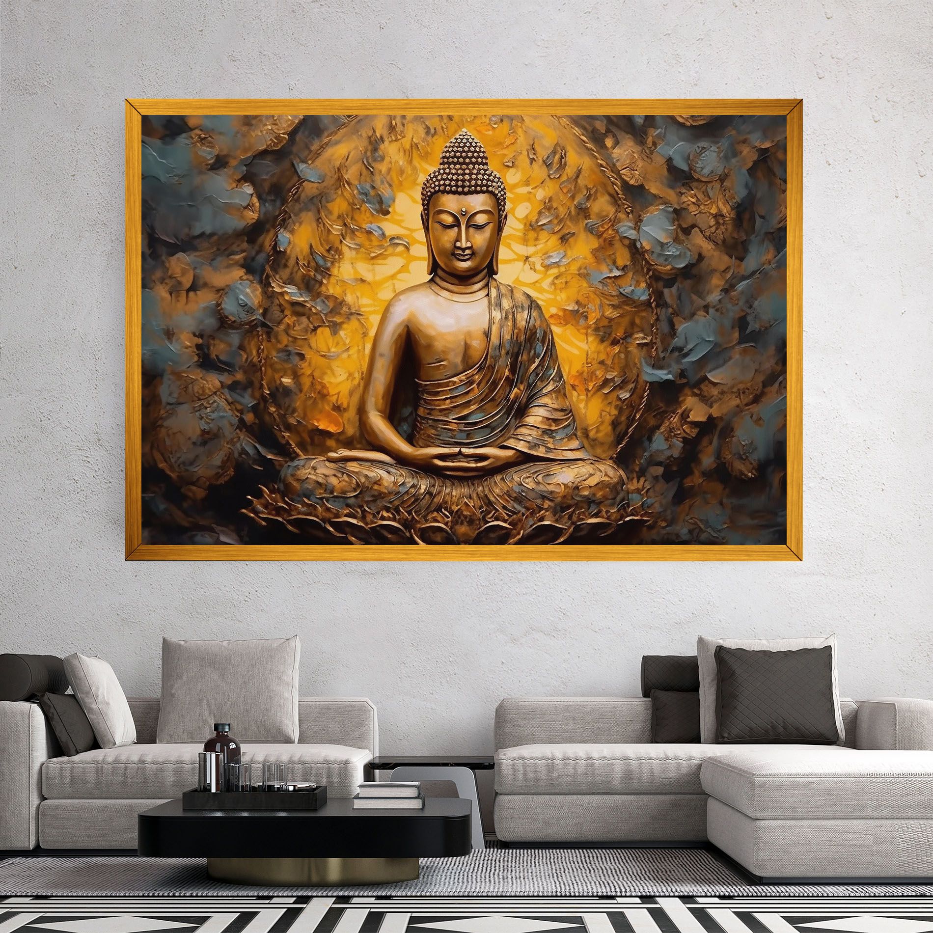 Gold Grey Buddha mockup 2