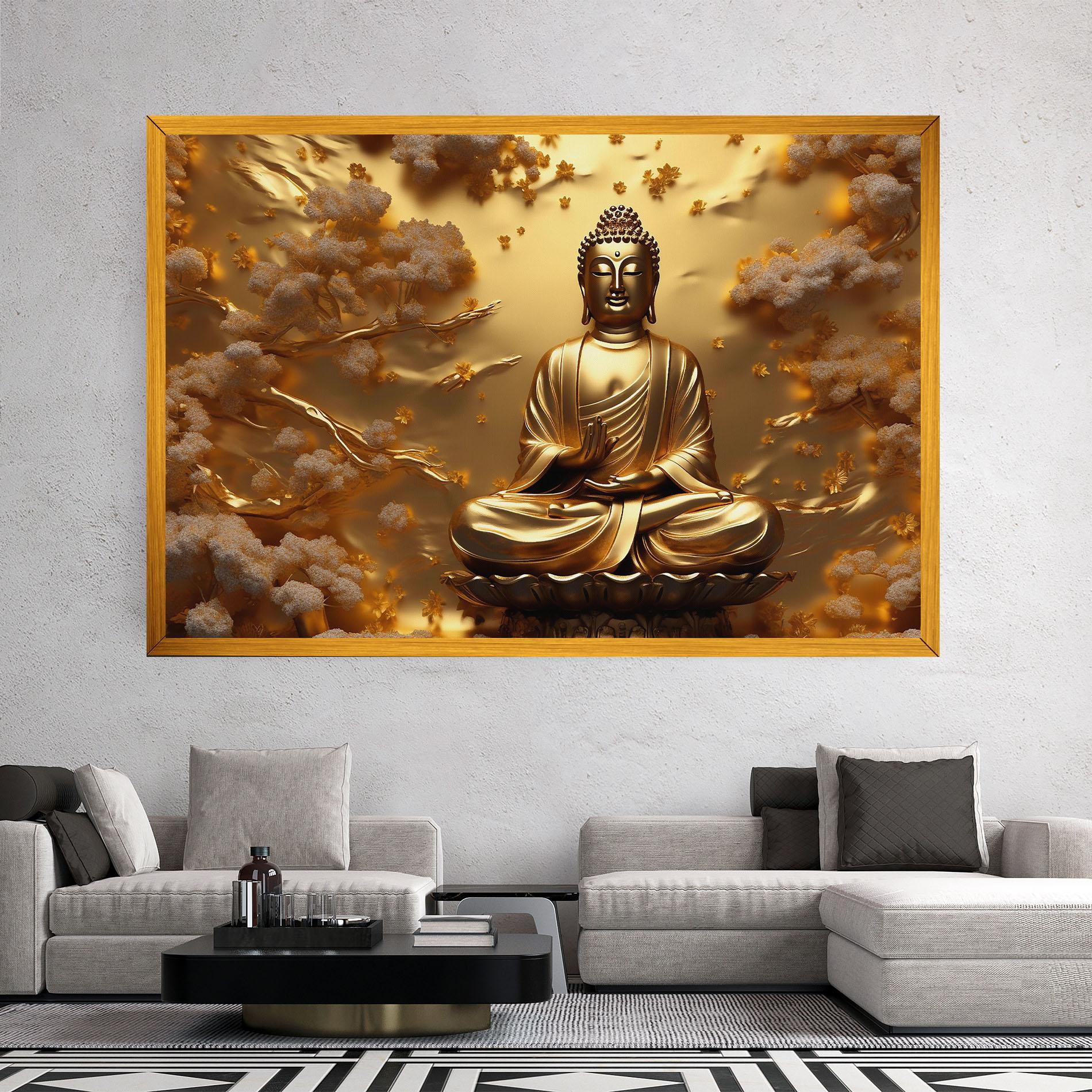Tablou Canvas Strong Gold Buddha mockup 2