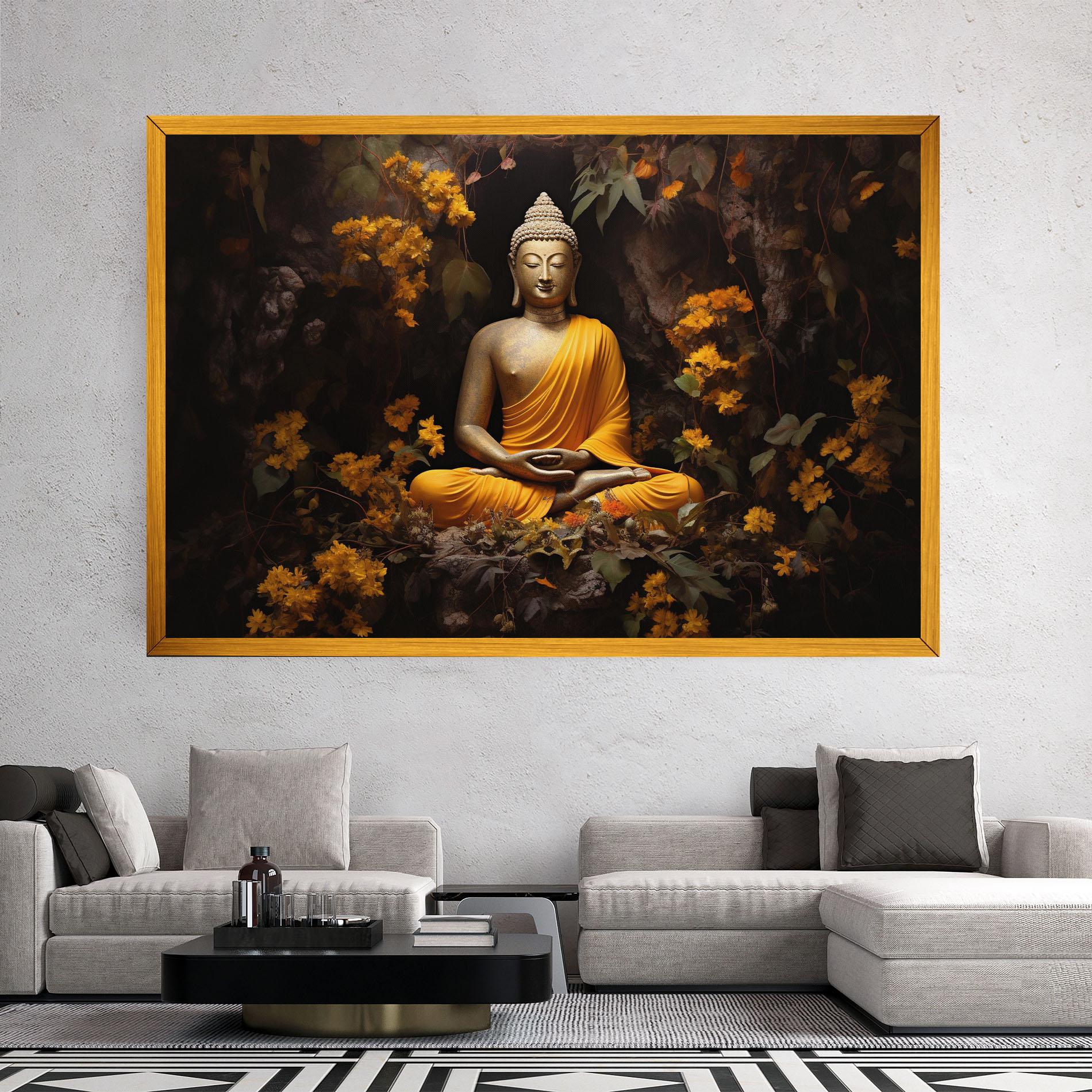 Tablou Canvas Yellow Light Buddha mockup 2
