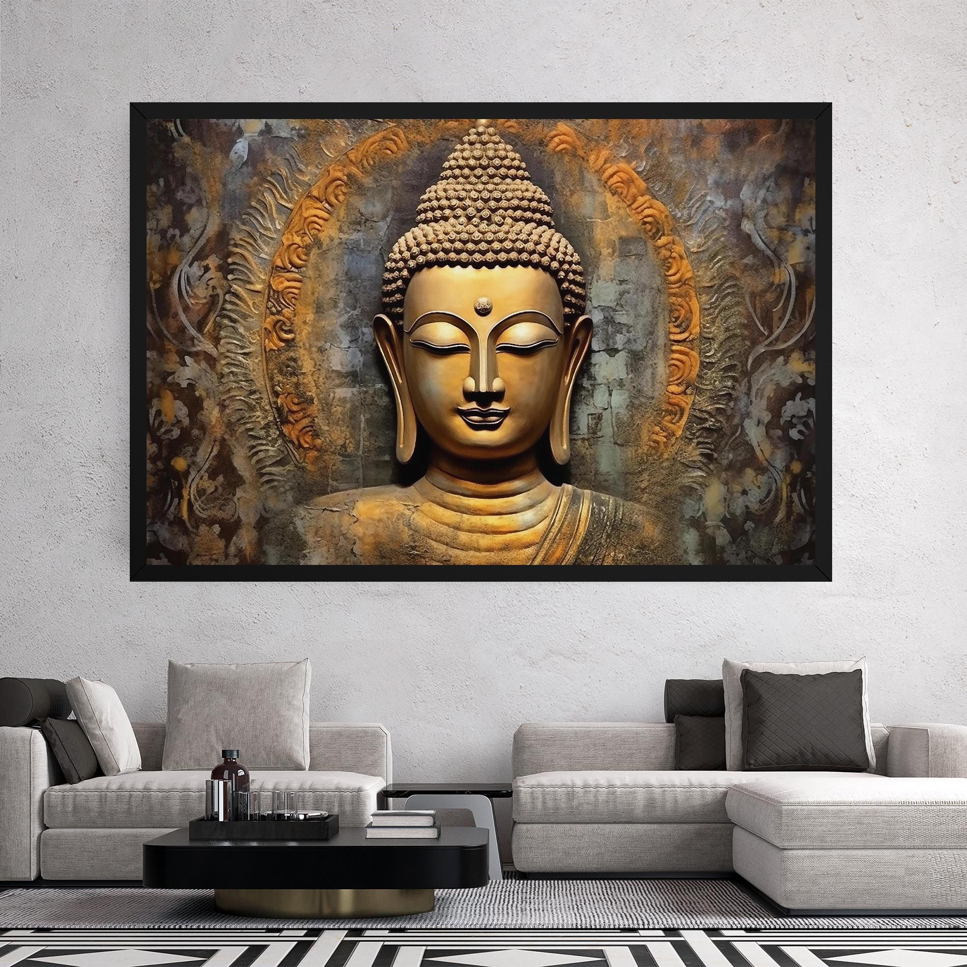 Buddha 3d Head mockup 2