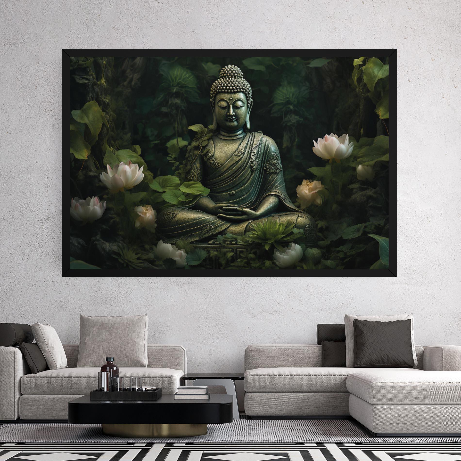 Tablou Canvas Buddha Lotus Flower mockup 2