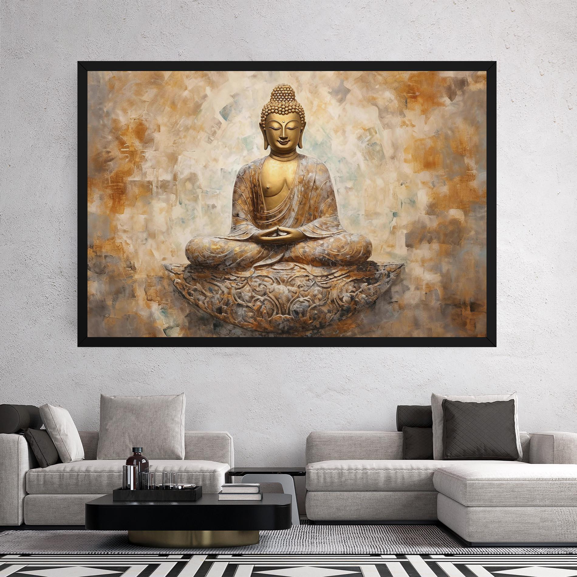Tablou Canvas Cream Buddha Art mockup 2