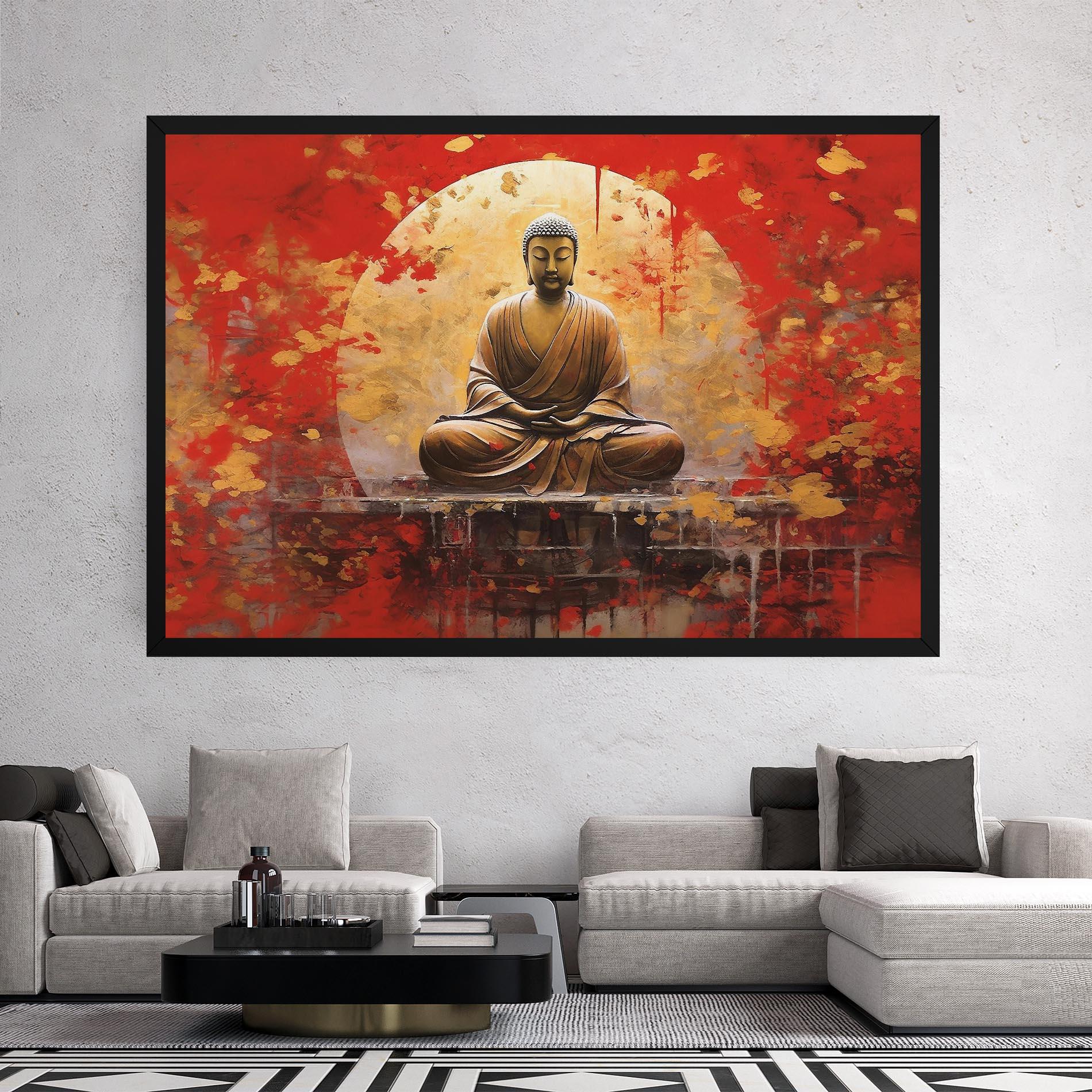 Tablou Canvas Gold Circle Buddha mockup 2