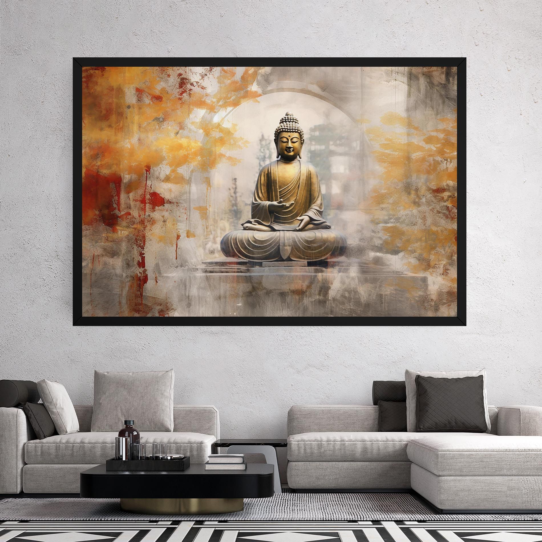 Grey Gold Buddha mockup 2