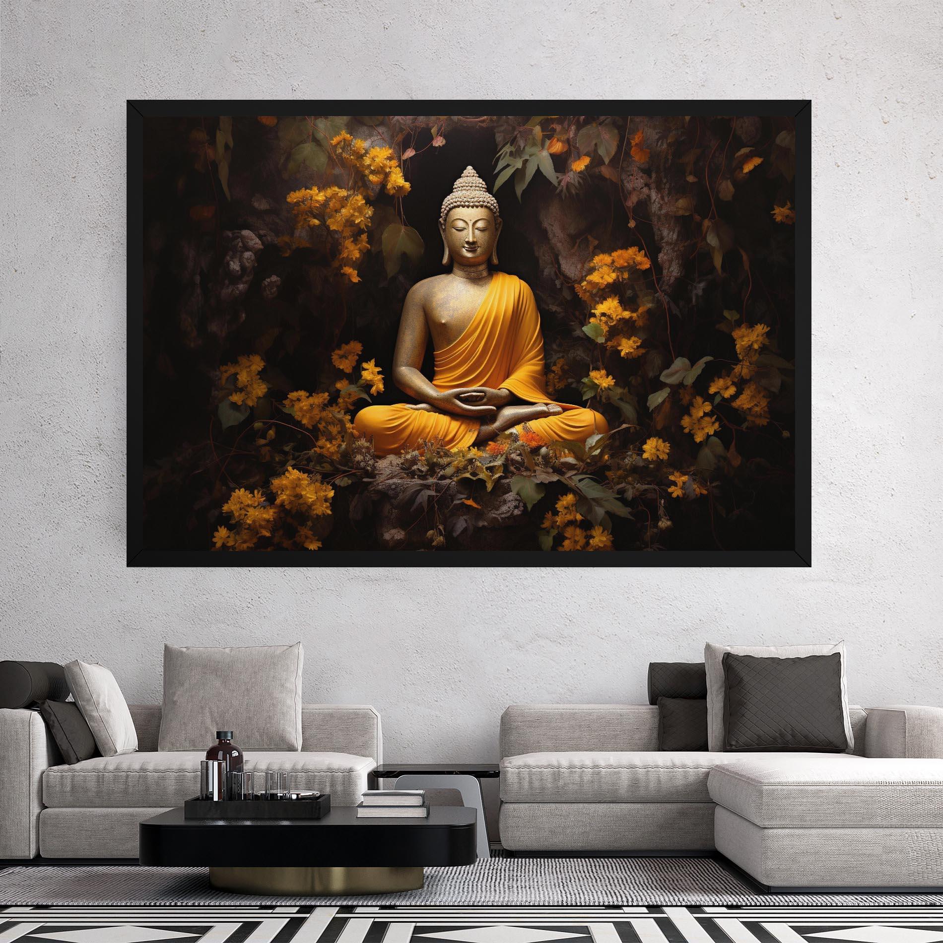 Tablou Canvas Yellow Light Buddha mockup 2