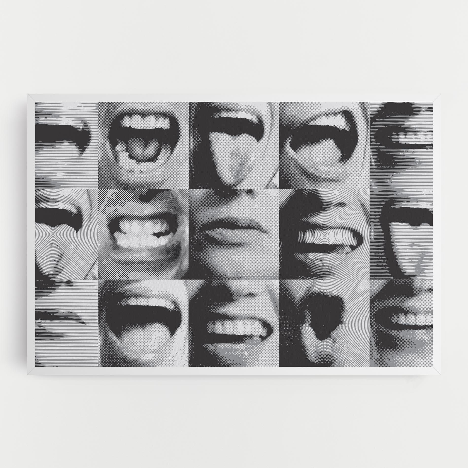 Tablou Canvas Grey Mouth Collage mockup 0