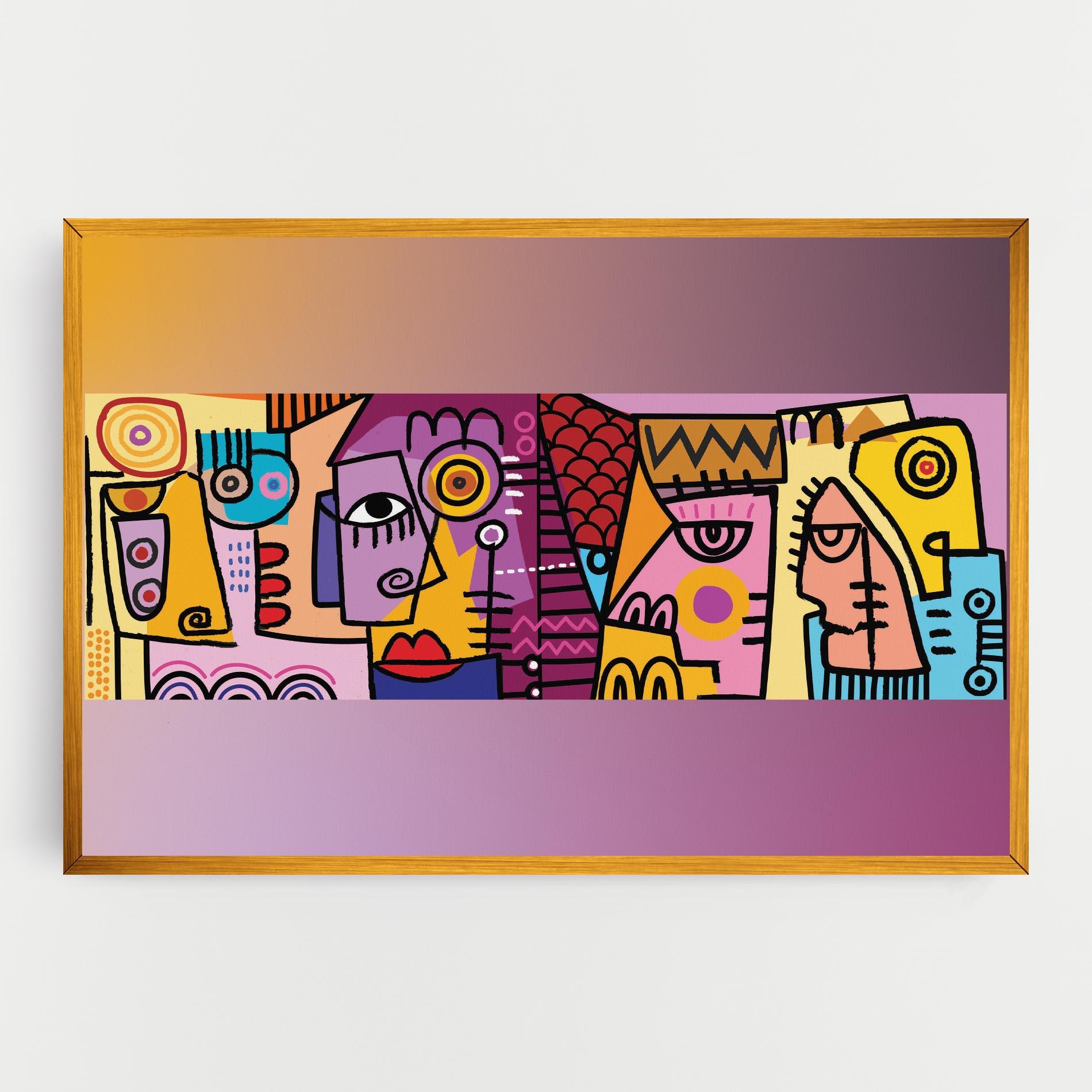 Tablou Canvas Face Group Purple mockup 0