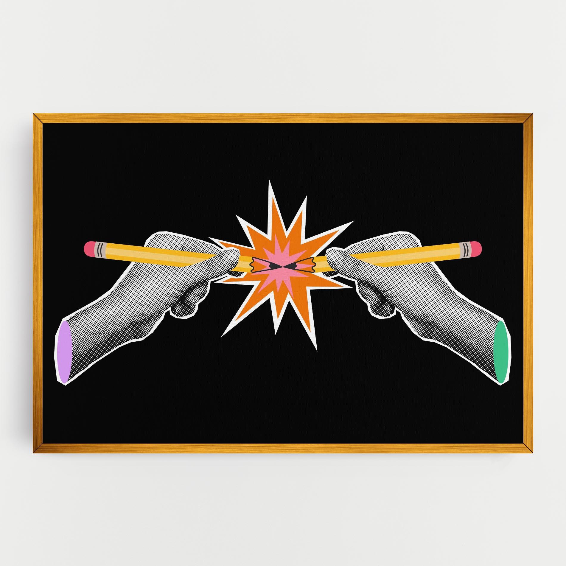 Tablou Canvas Pencil Hand mockup 0