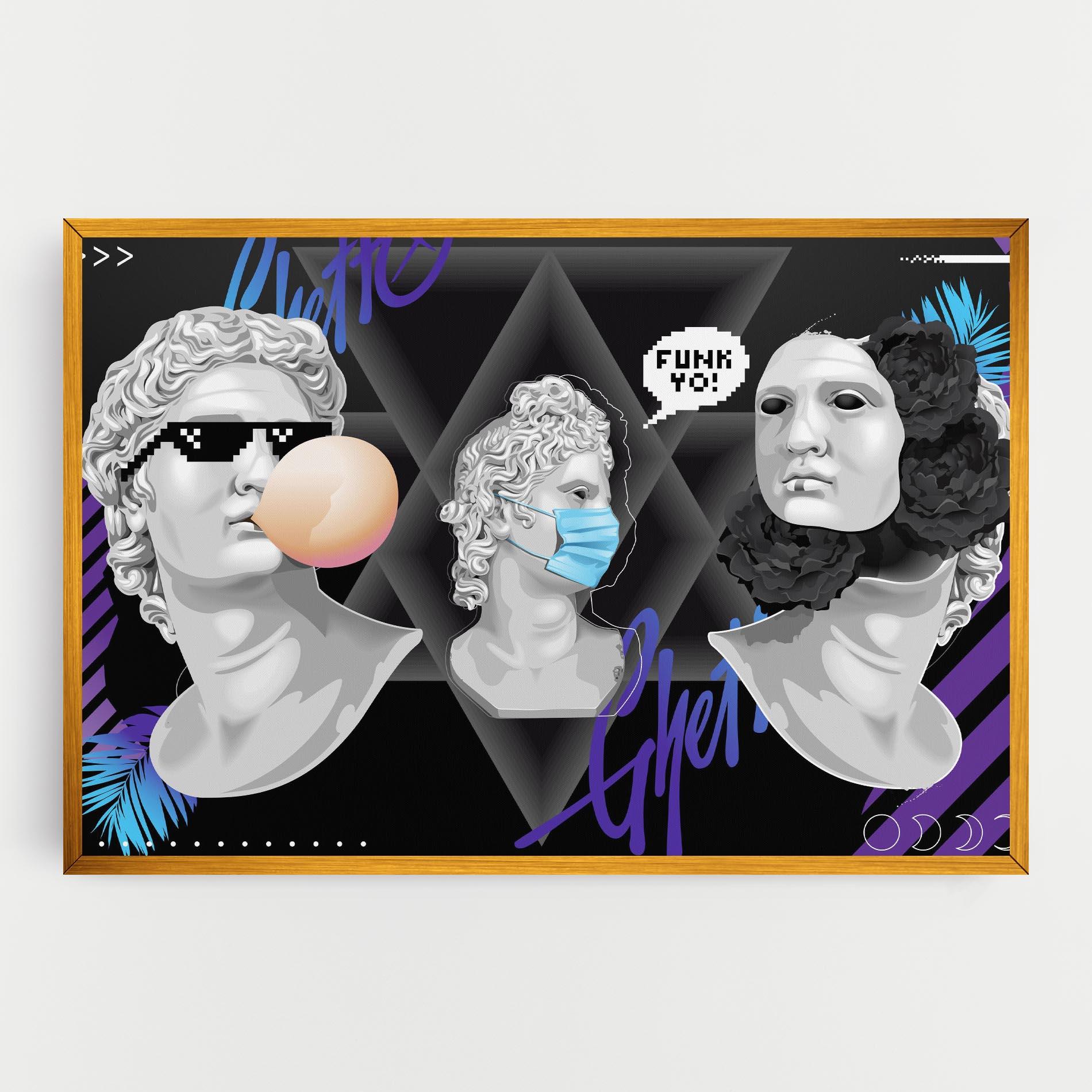 Tablou Canvas Statue Mask mockup 0