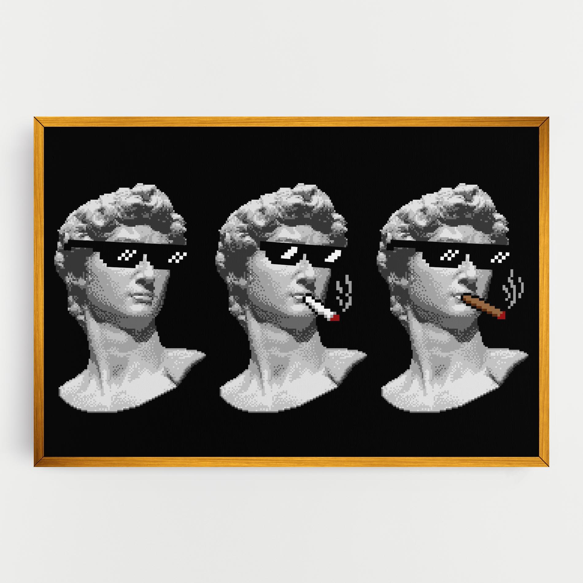 Tablou Canvas Statue Smoking mockup 0