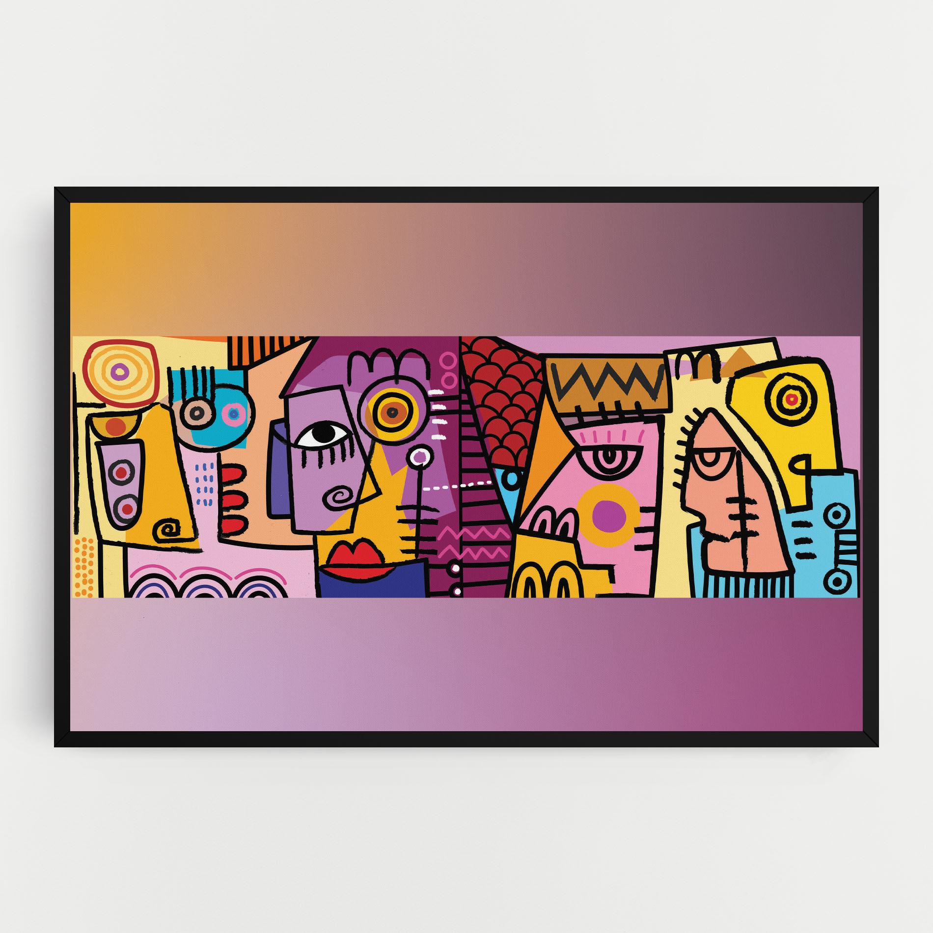 Tablou Canvas Face Group Purple mockup 0