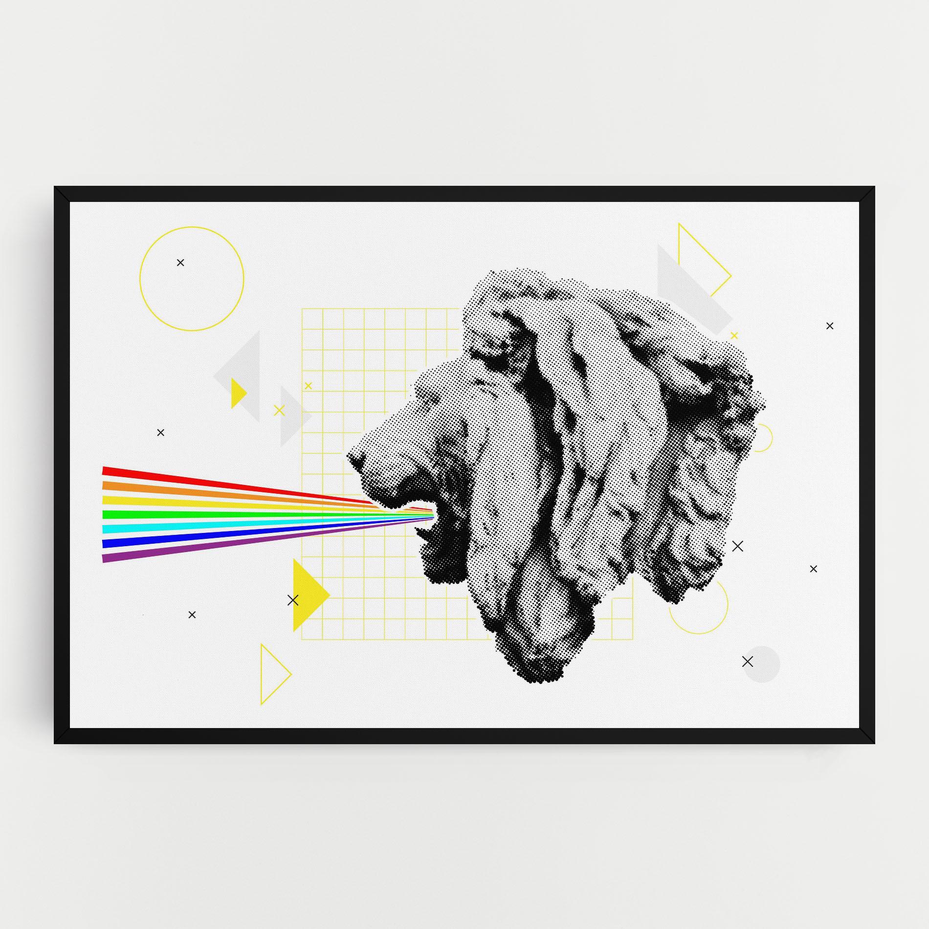 Tablou Canvas Lion Collage mockup 0