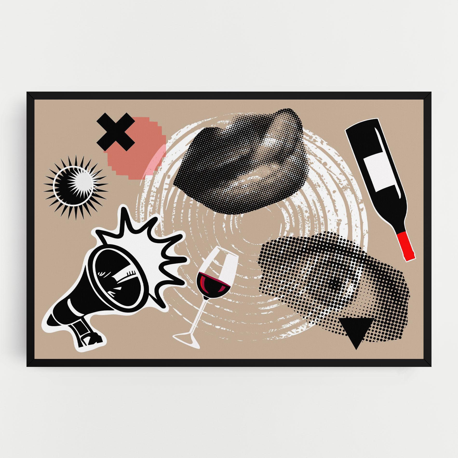 Tablou Canvas Lips Mouth Collage mockup 0