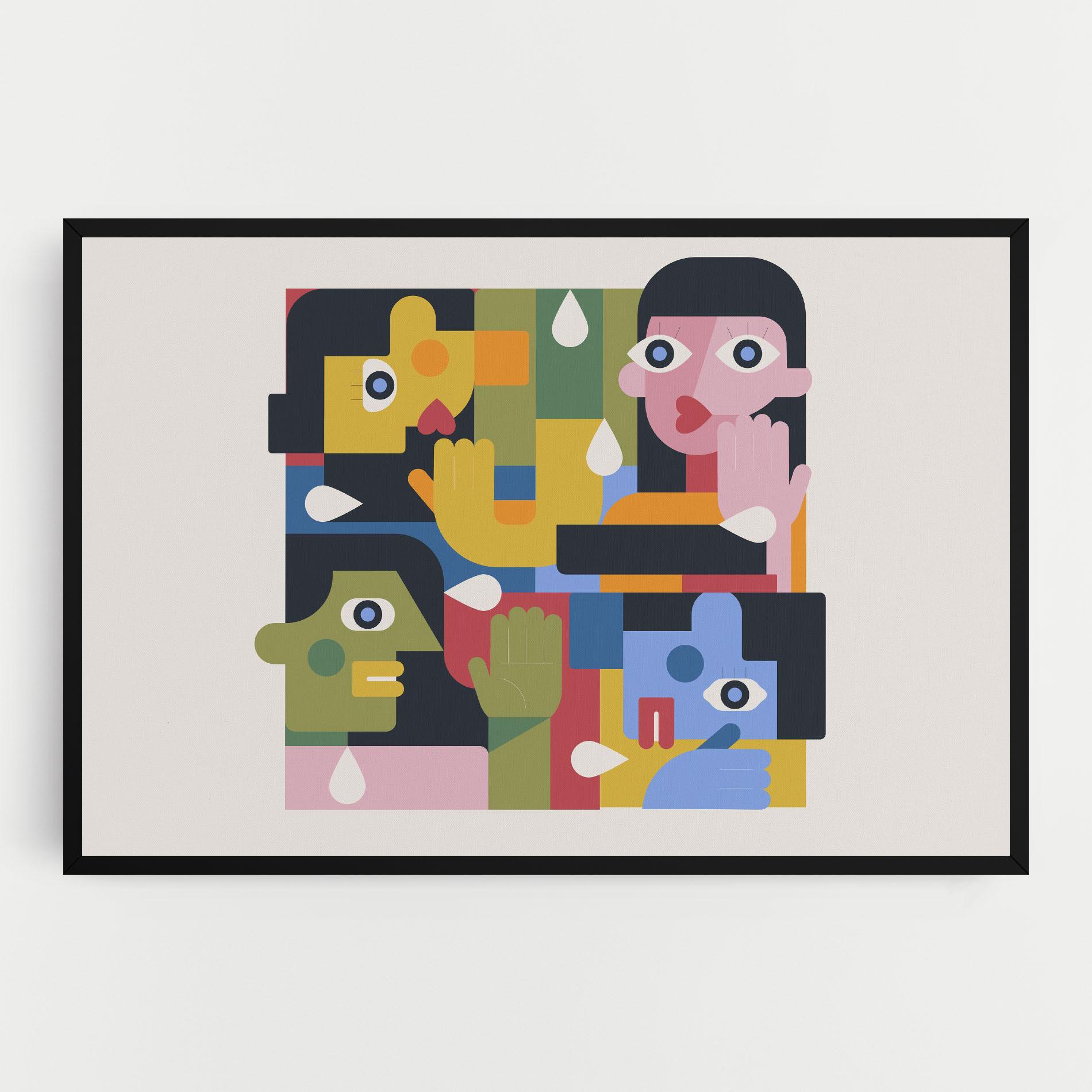 Tablou Canvas Minimal People Collage mockup 0