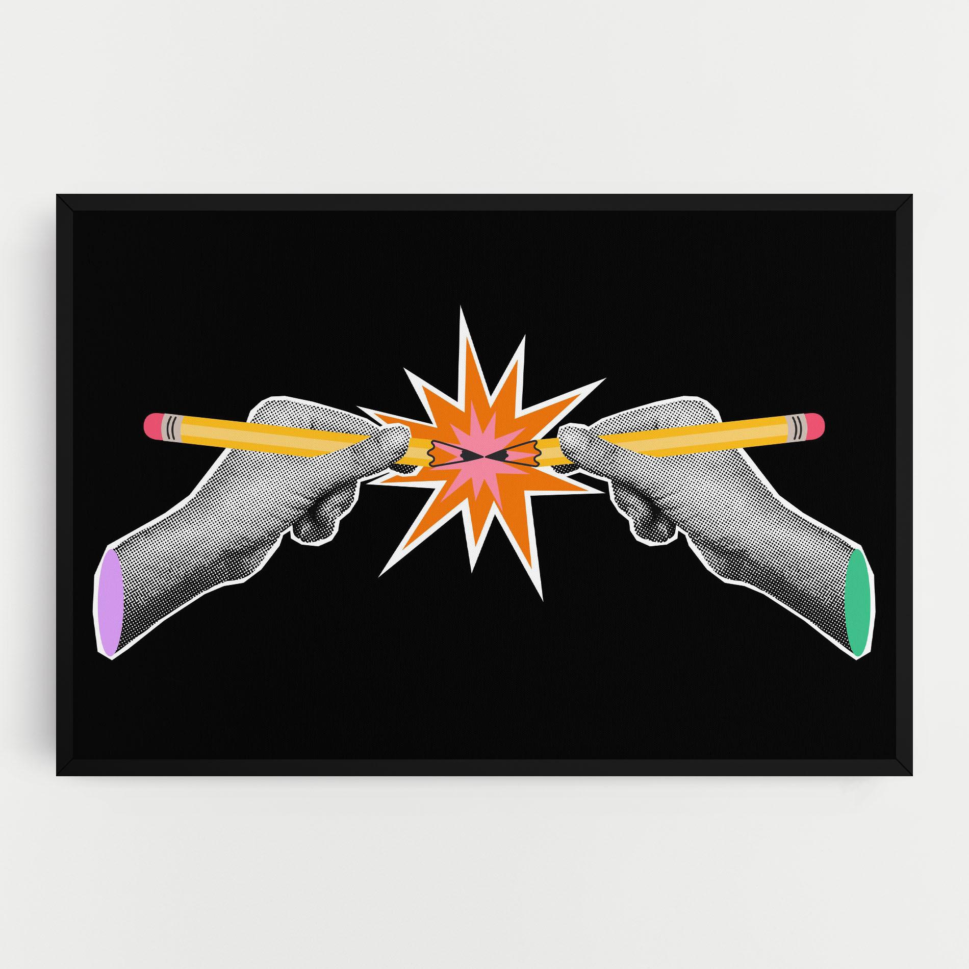 Tablou Canvas Pencil Hand mockup 0