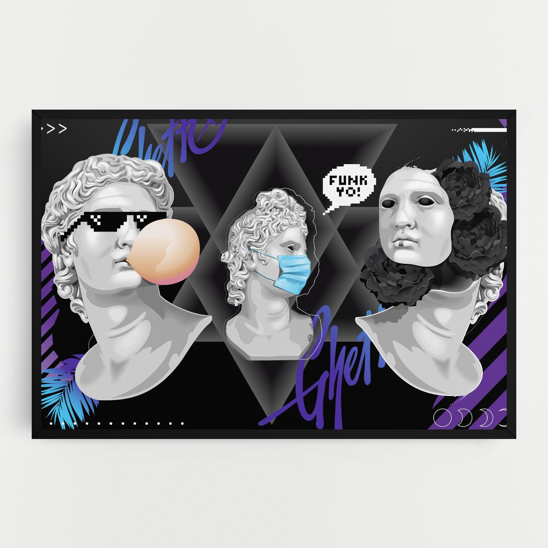 Tablou Canvas Statue Mask mockup 0