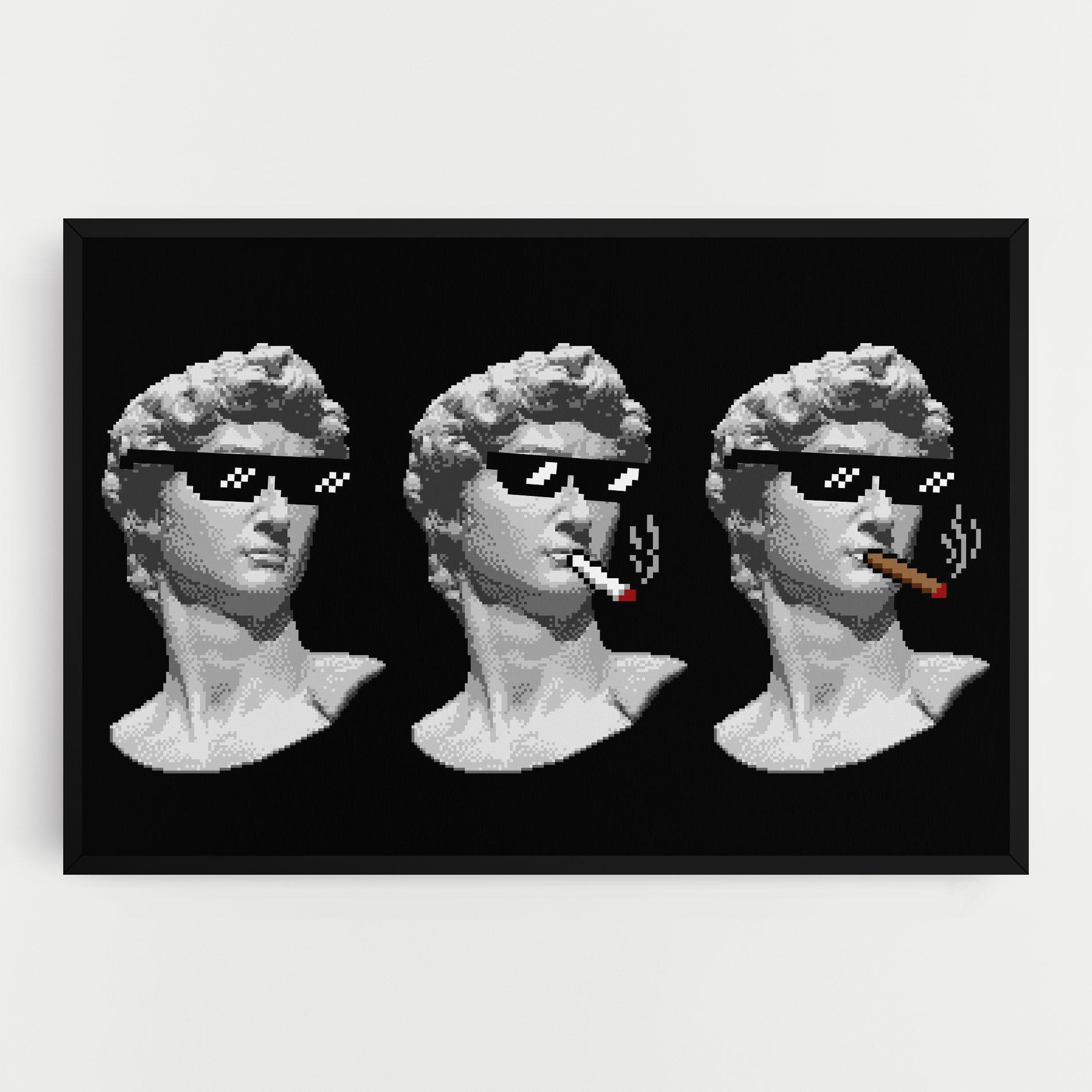 Tablou Canvas Statue Smoking mockup 0