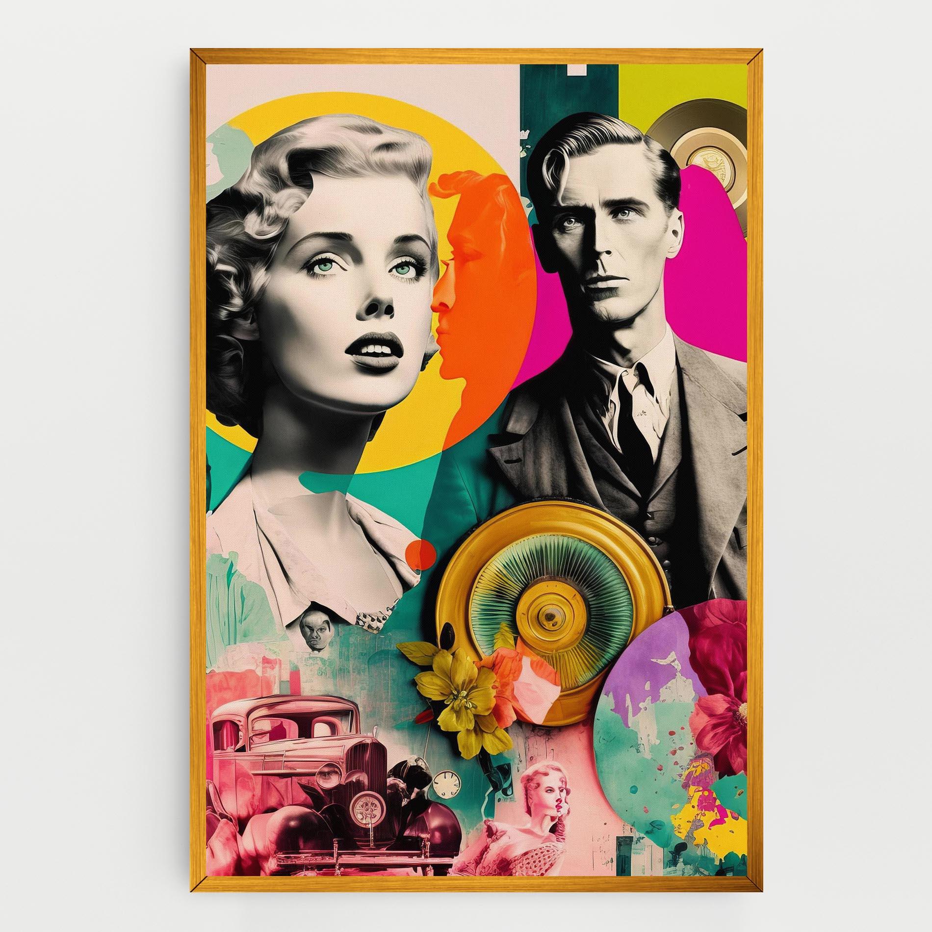 Tablou Canvas 60s Retro Collage mockup 0