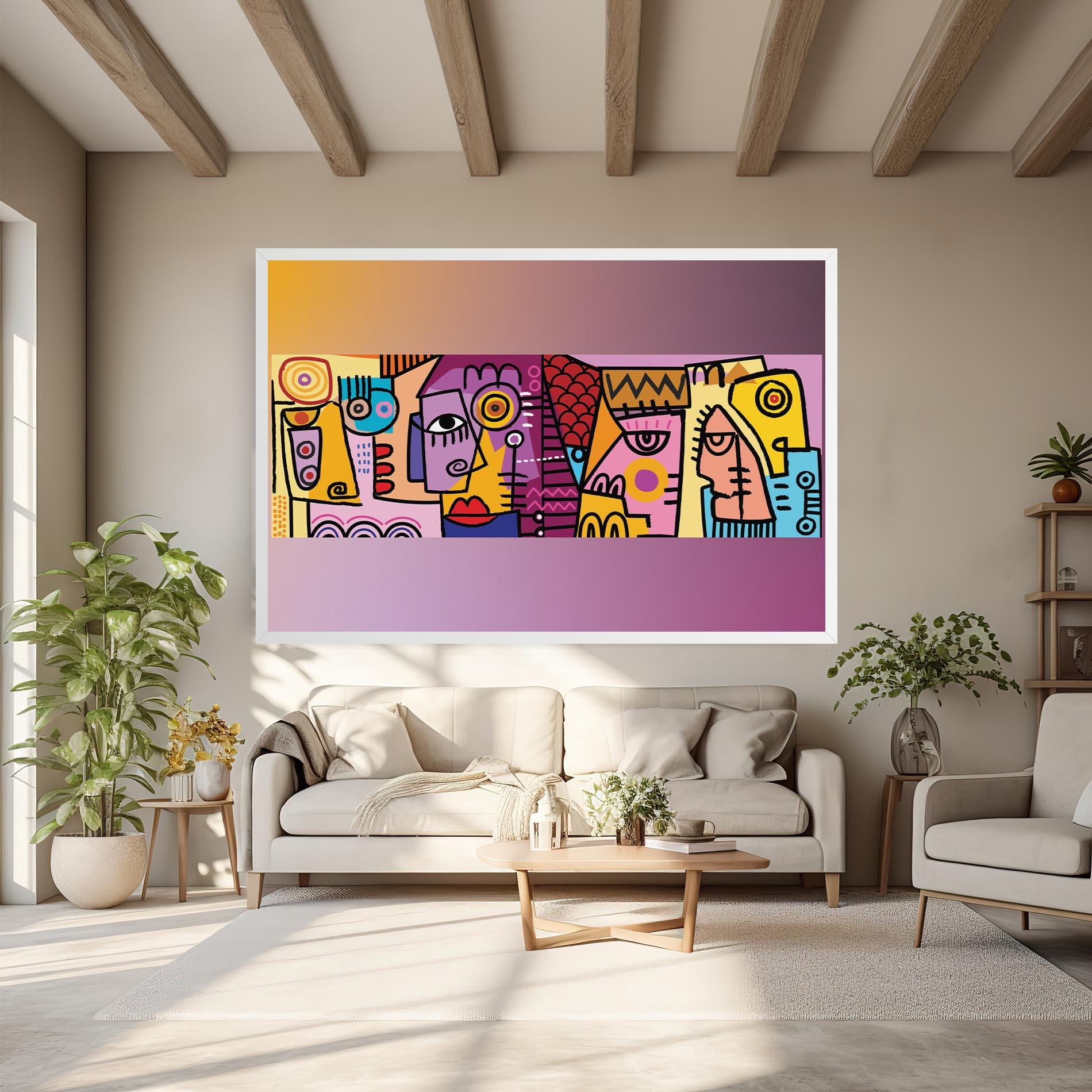 Tablou Canvas Face Group Purple mockup 6