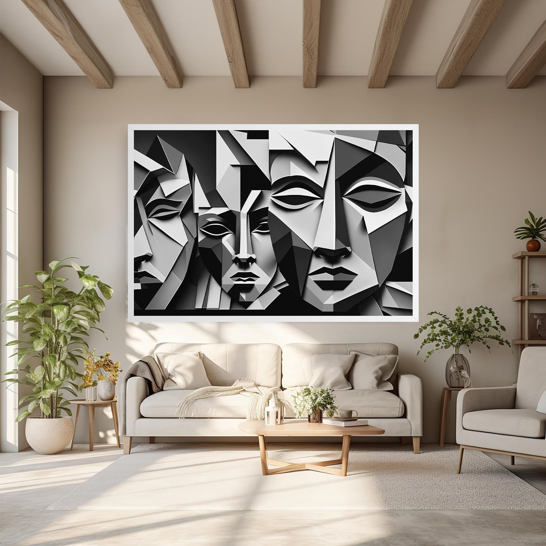 Grey Faces Collage mockup 6