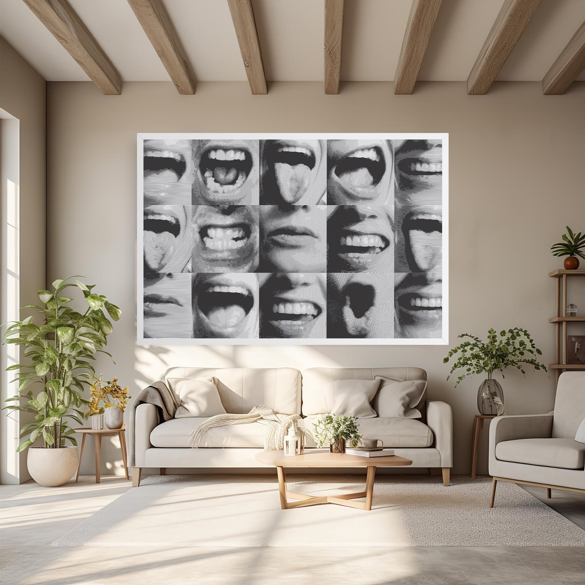 Tablou Canvas Grey Mouth Collage mockup 6