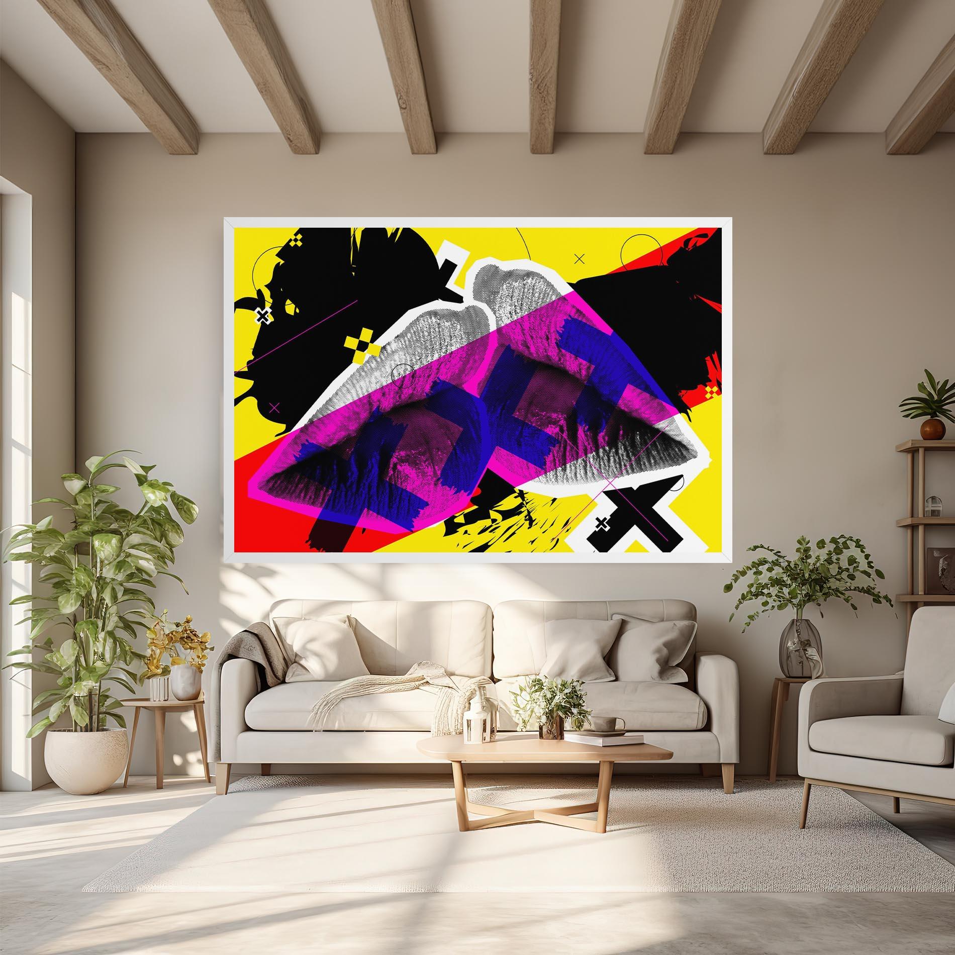 Tablou Canvas Lips Purple Light mockup 6