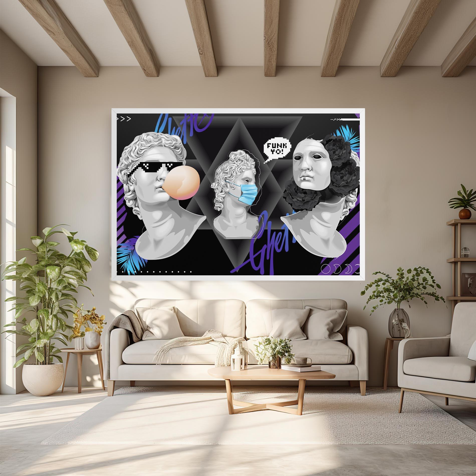 Tablou Canvas Statue Mask mockup 6