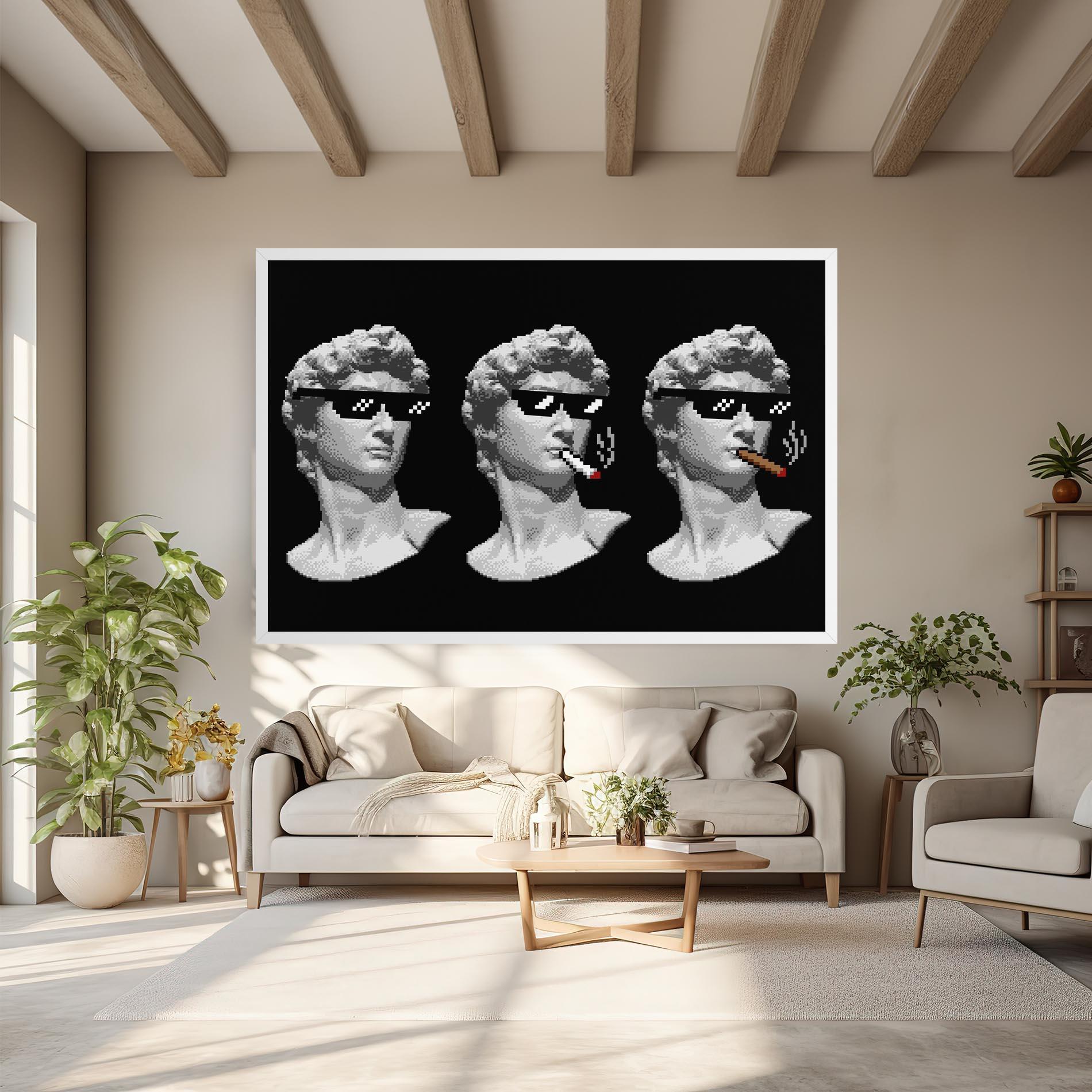 Tablou Canvas Statue Smoking mockup 6