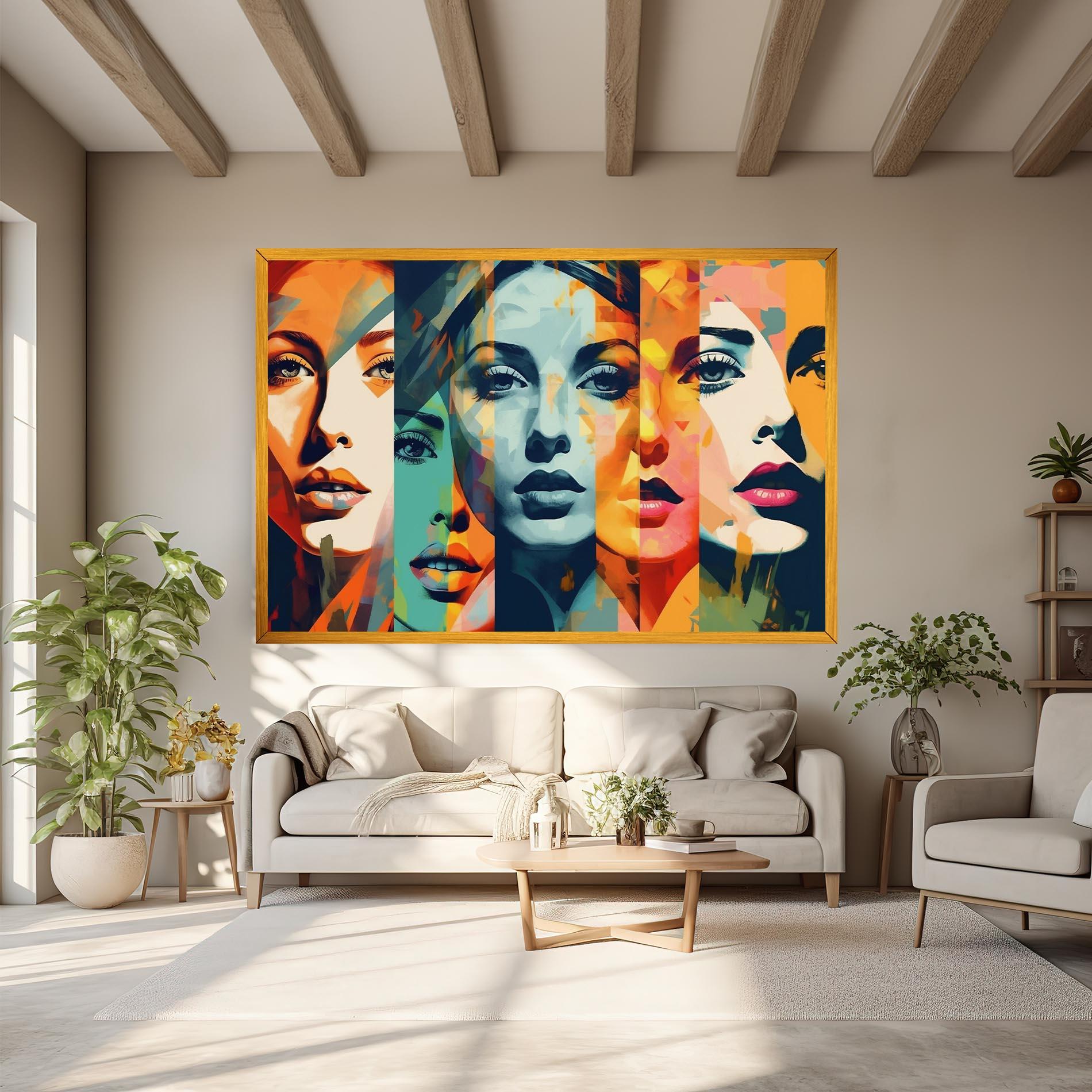 Tablou Canvas Abstract Face Collage mockup 6