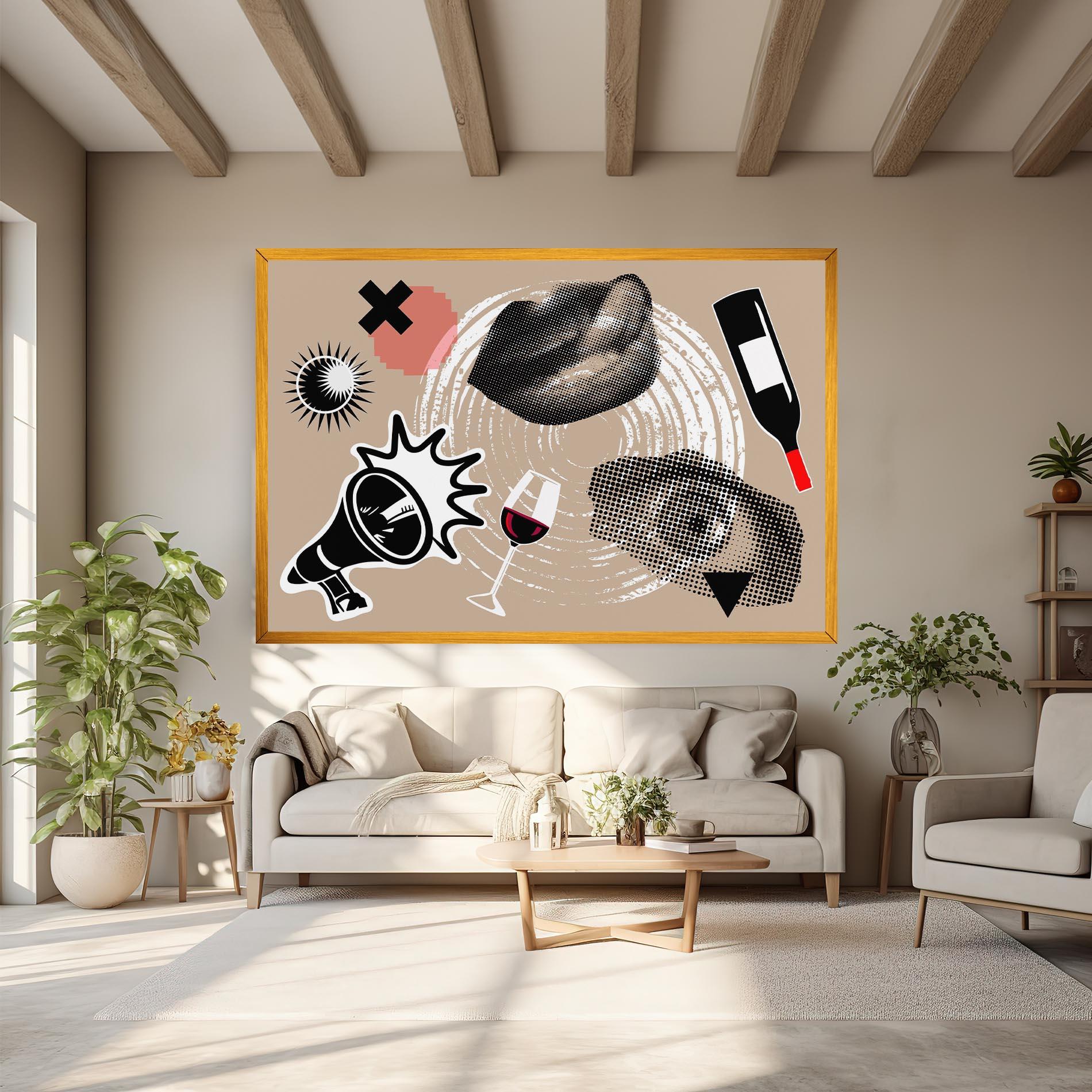 Tablou Canvas Lips Mouth Collage mockup 6