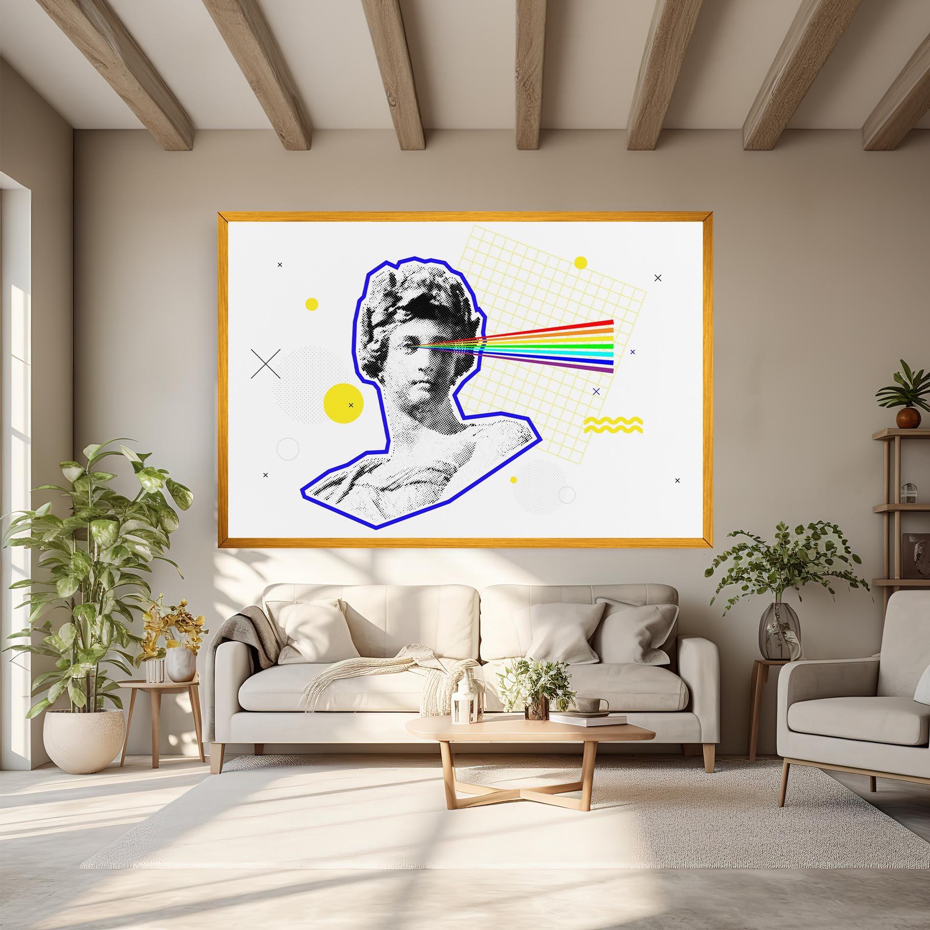 Tablou Canvas Rainbow Statue mockup 6