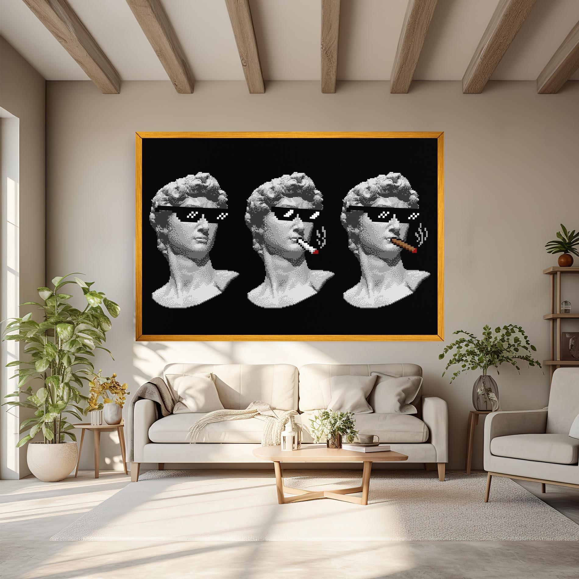 Tablou Canvas Statue Smoking mockup 6