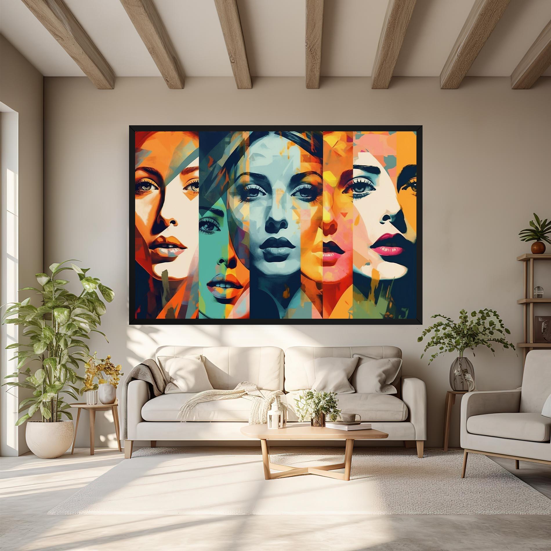 Tablou Canvas Abstract Face Collage mockup 6