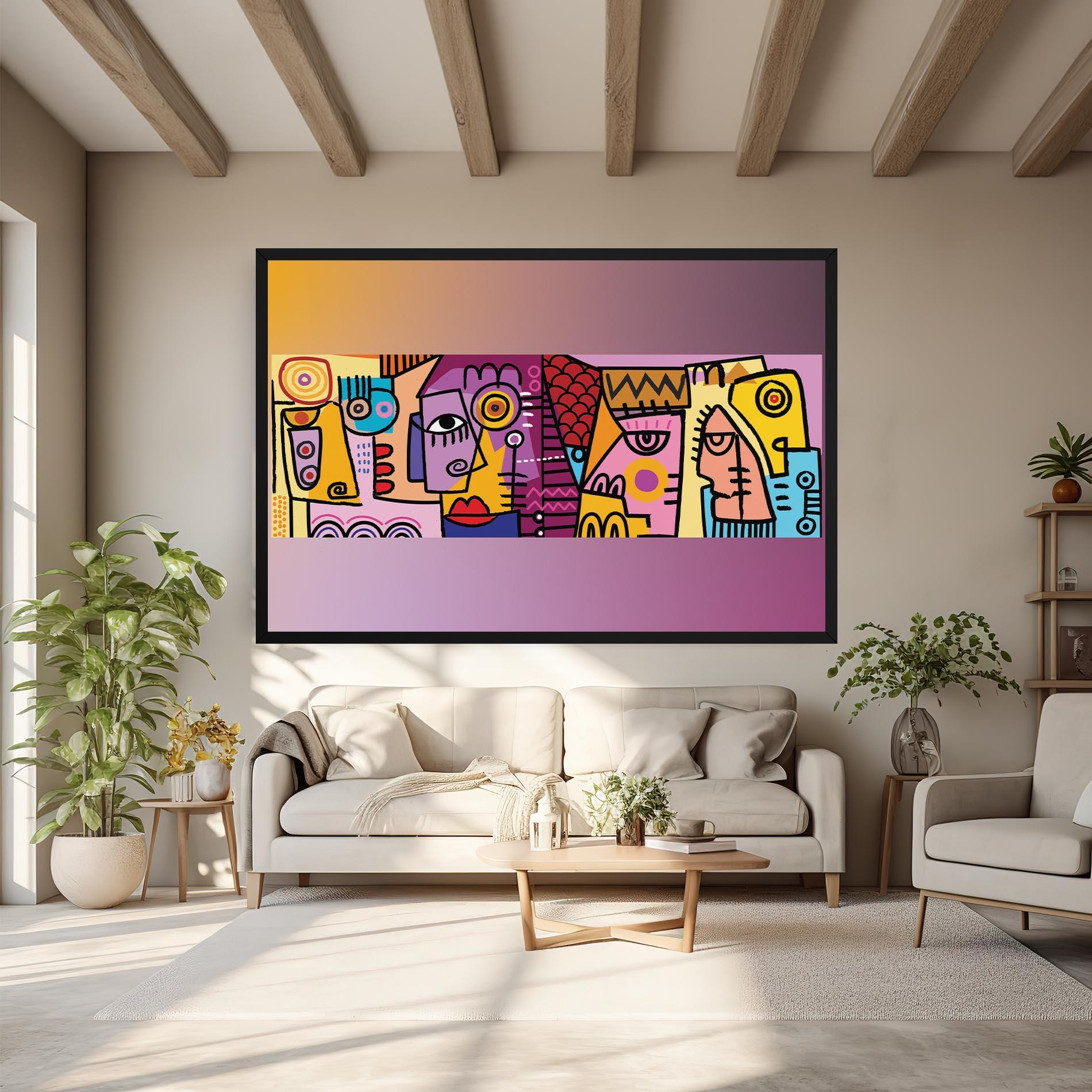 Tablou Canvas Face Group Purple mockup 6