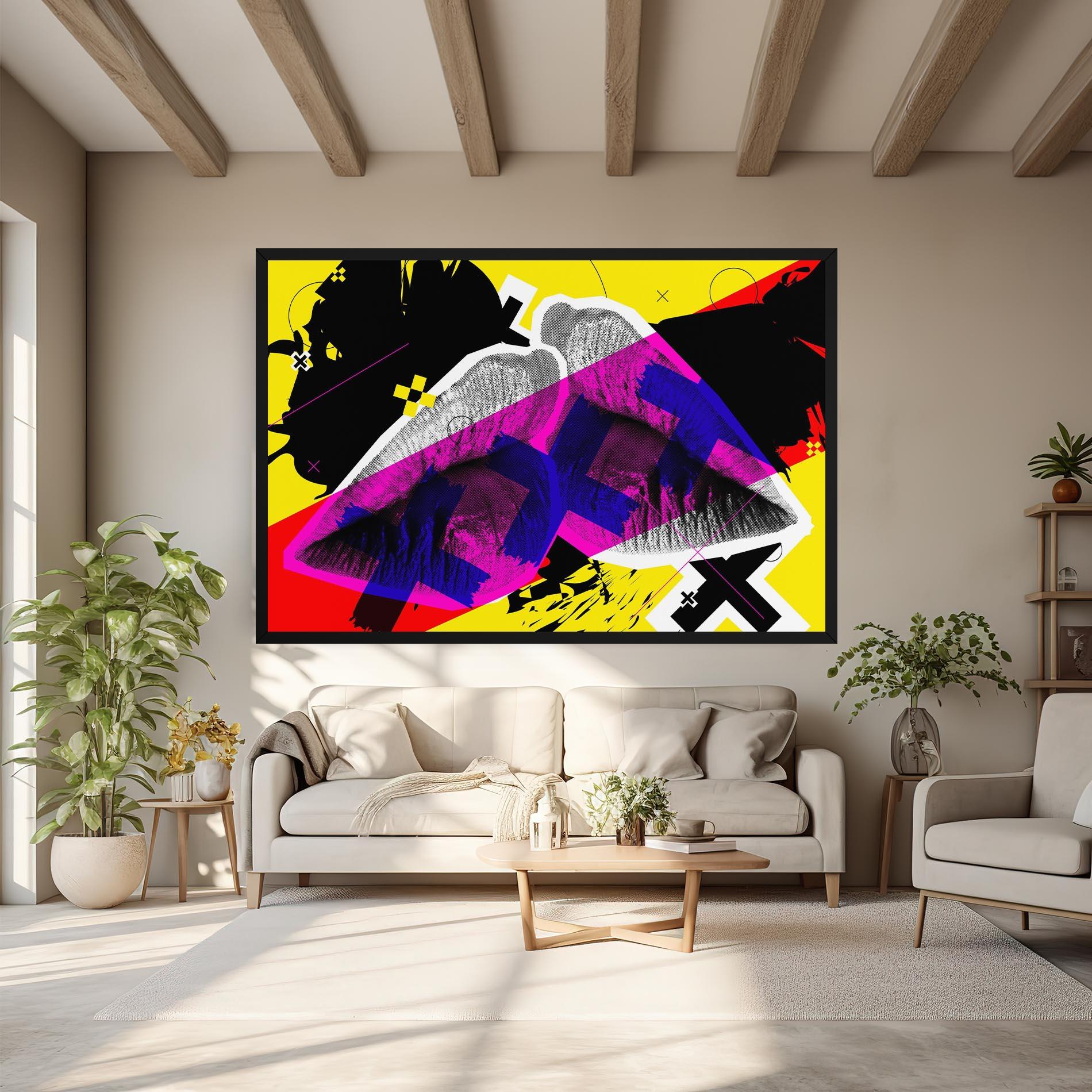 Tablou Canvas Lips Purple Light mockup 6